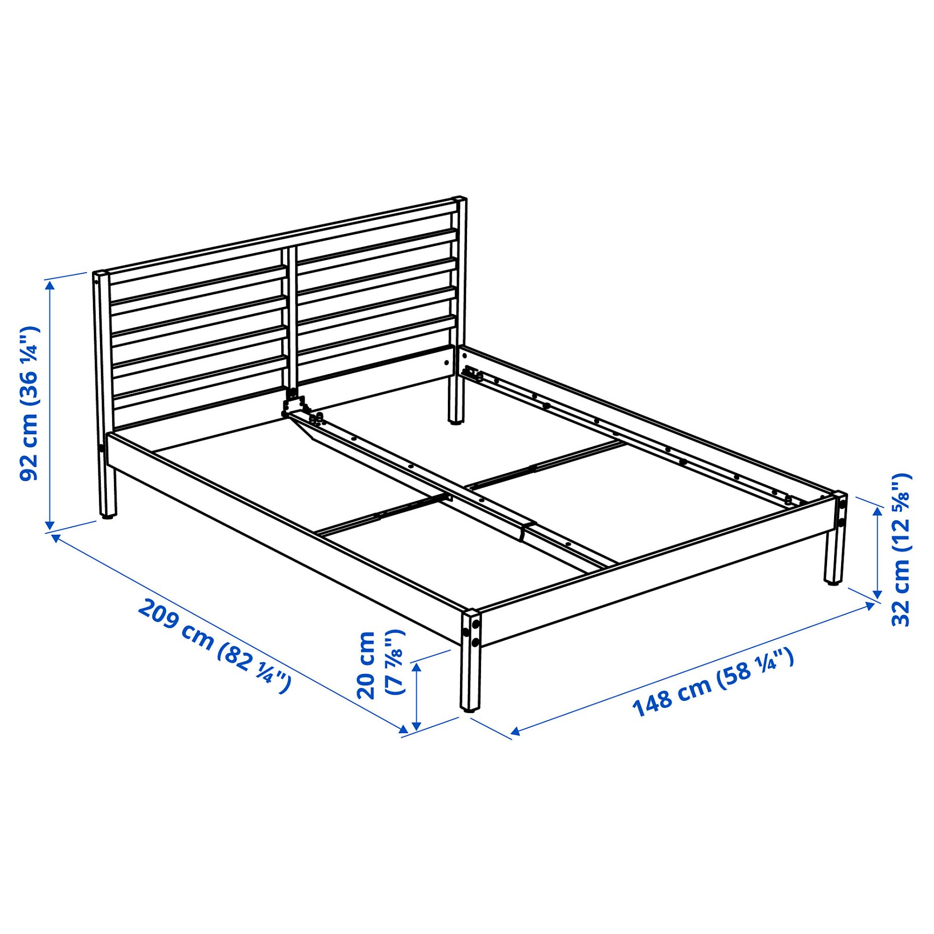 TARVA, bed frame, 140x200 cm, 295.539.72
