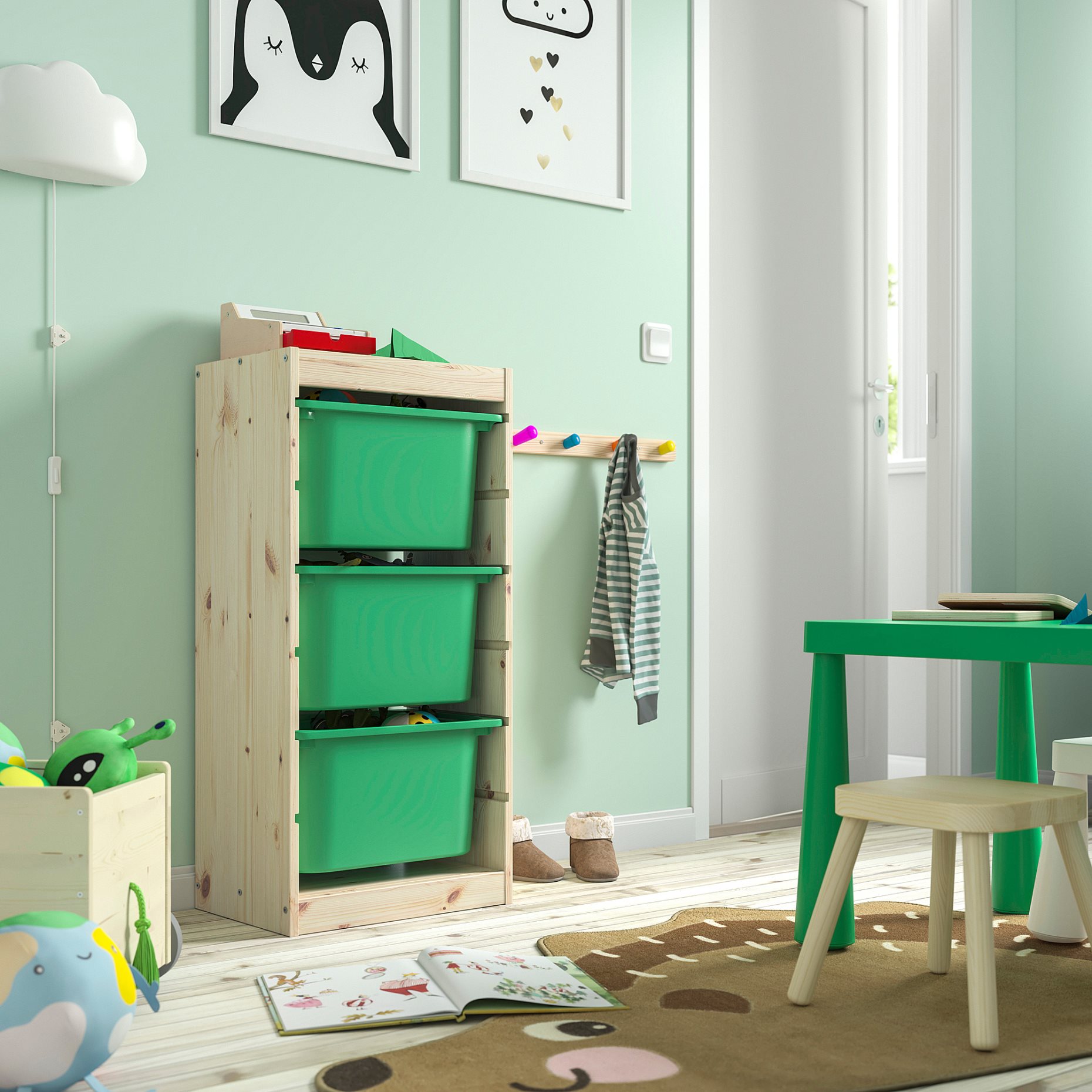 TROFAST, storage combination with boxes, 44x30x91 cm, 295.754.41