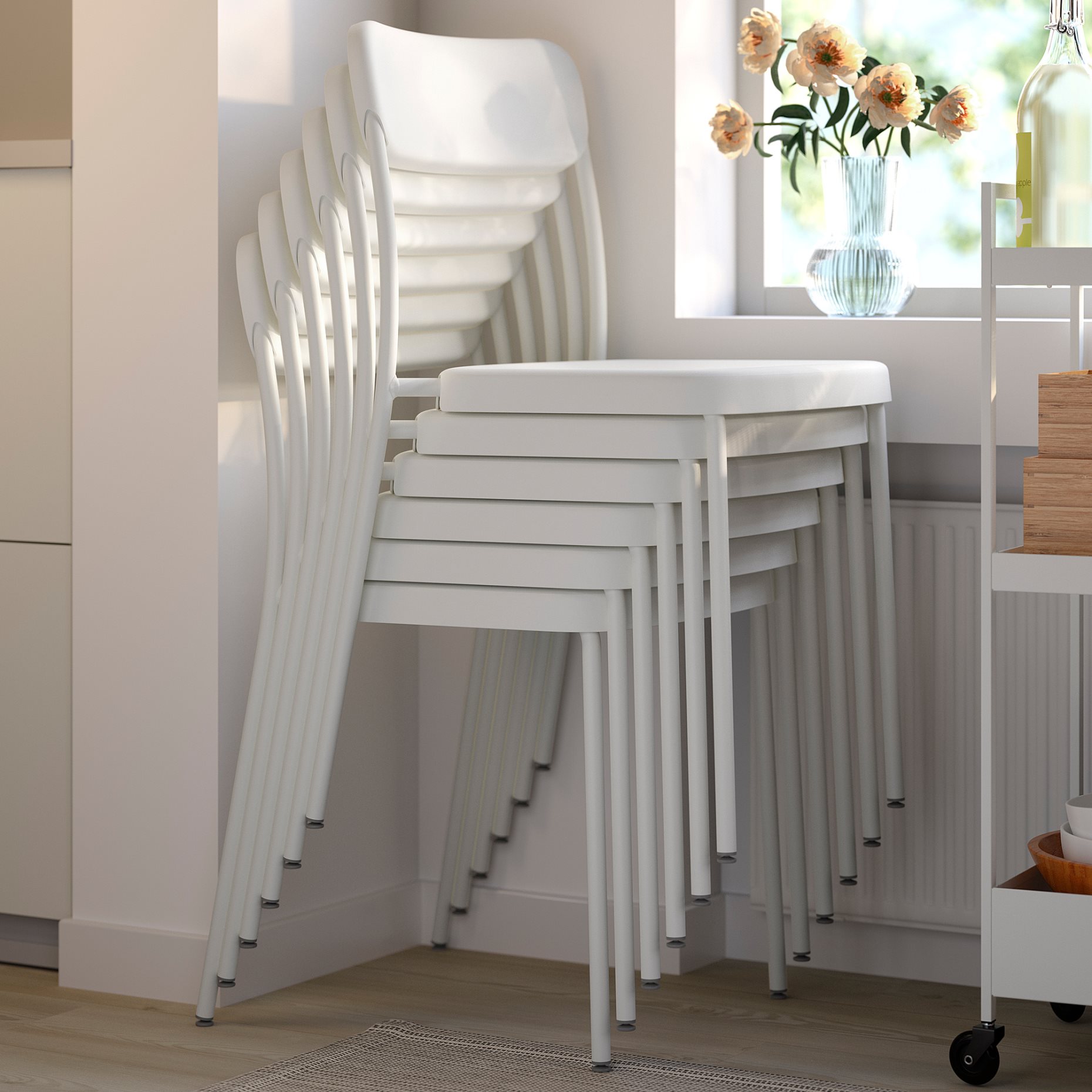 VIHALS, table and 6 chairs, 180x74 cm, 295.899.47