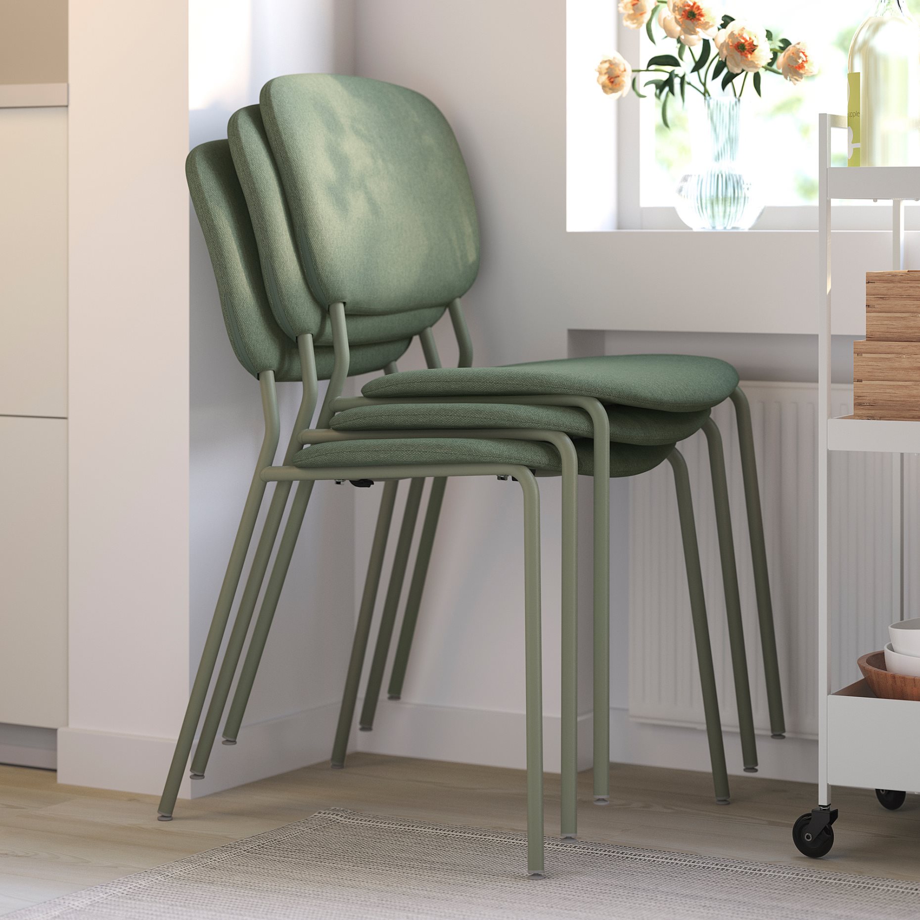 VIHALS, table and 6 chairs, 120/180x74 cm, 295.899.66