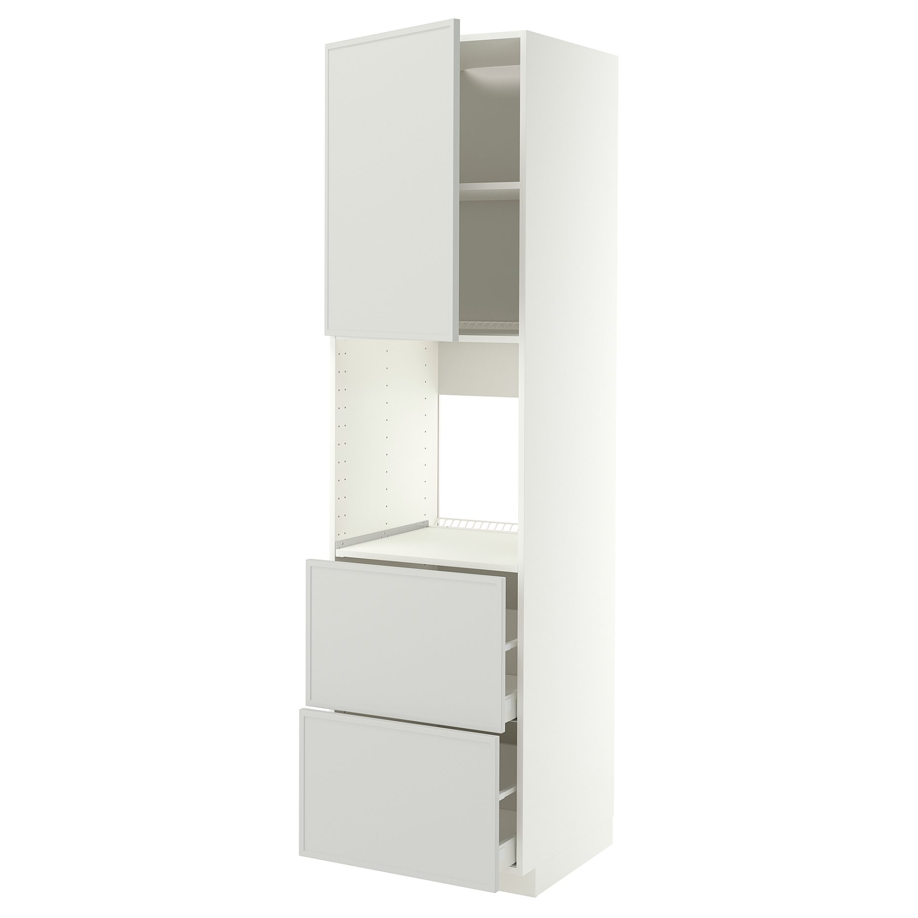 METOD, high cabinet for oven with door/2 fronts/2 high drawers, 60x60x220 cm, 296.044.29