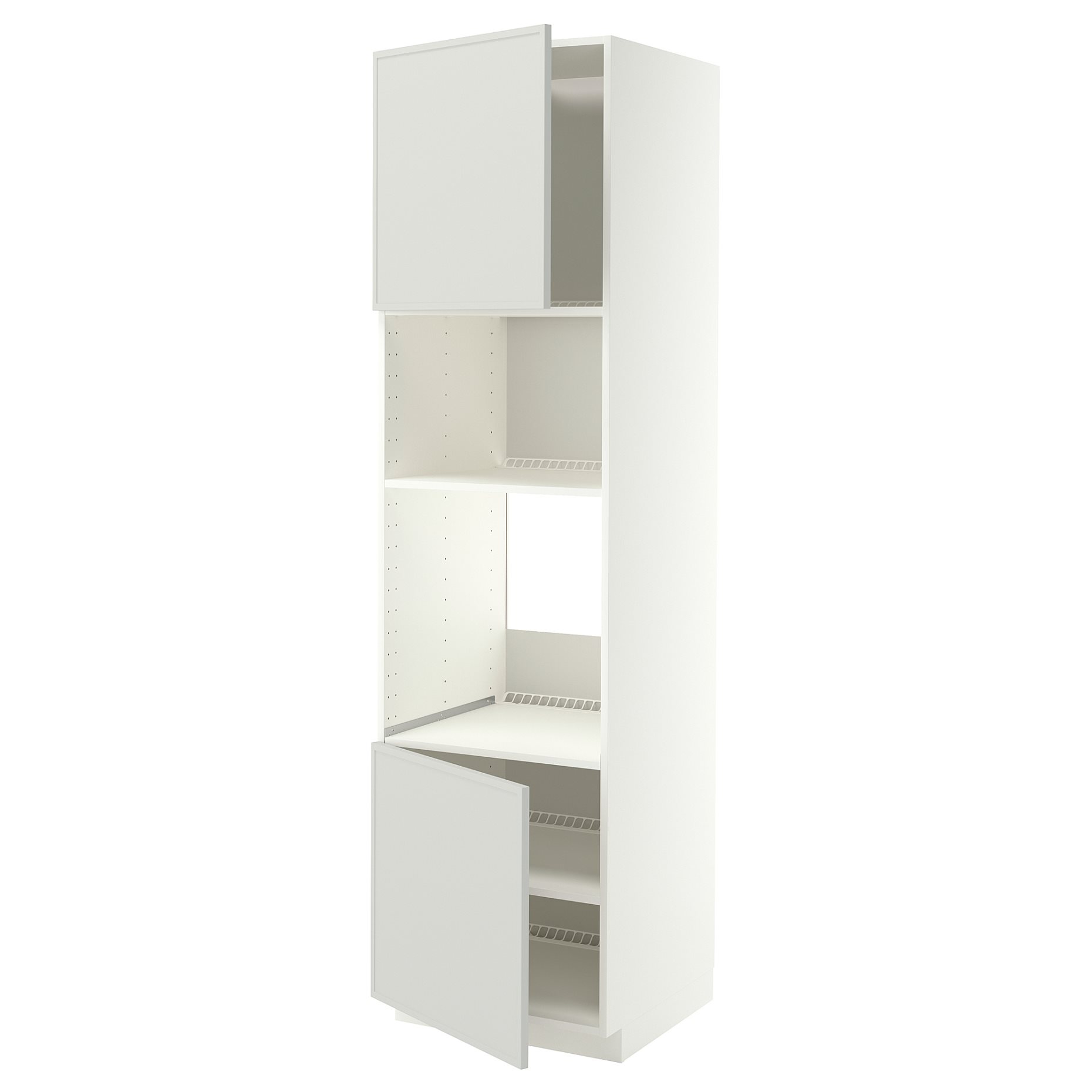 METOD, high cabinet for oven/microwave with 2 doors/shelves, 60x60x220 cm, 296.062.11