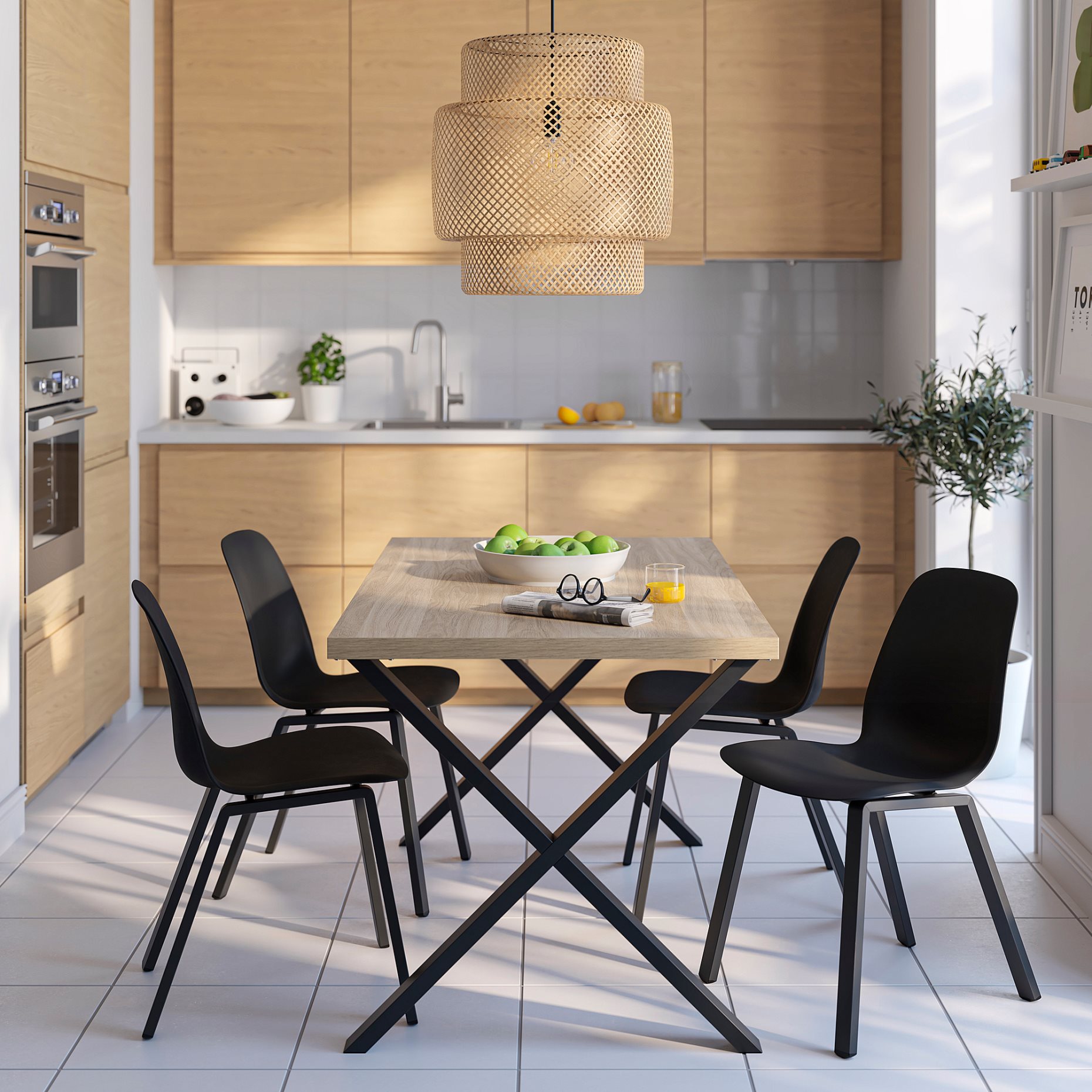 SKÅLSTA, τραπέζι και 4 καρέκλες, 140x80 cm, 296.091.82