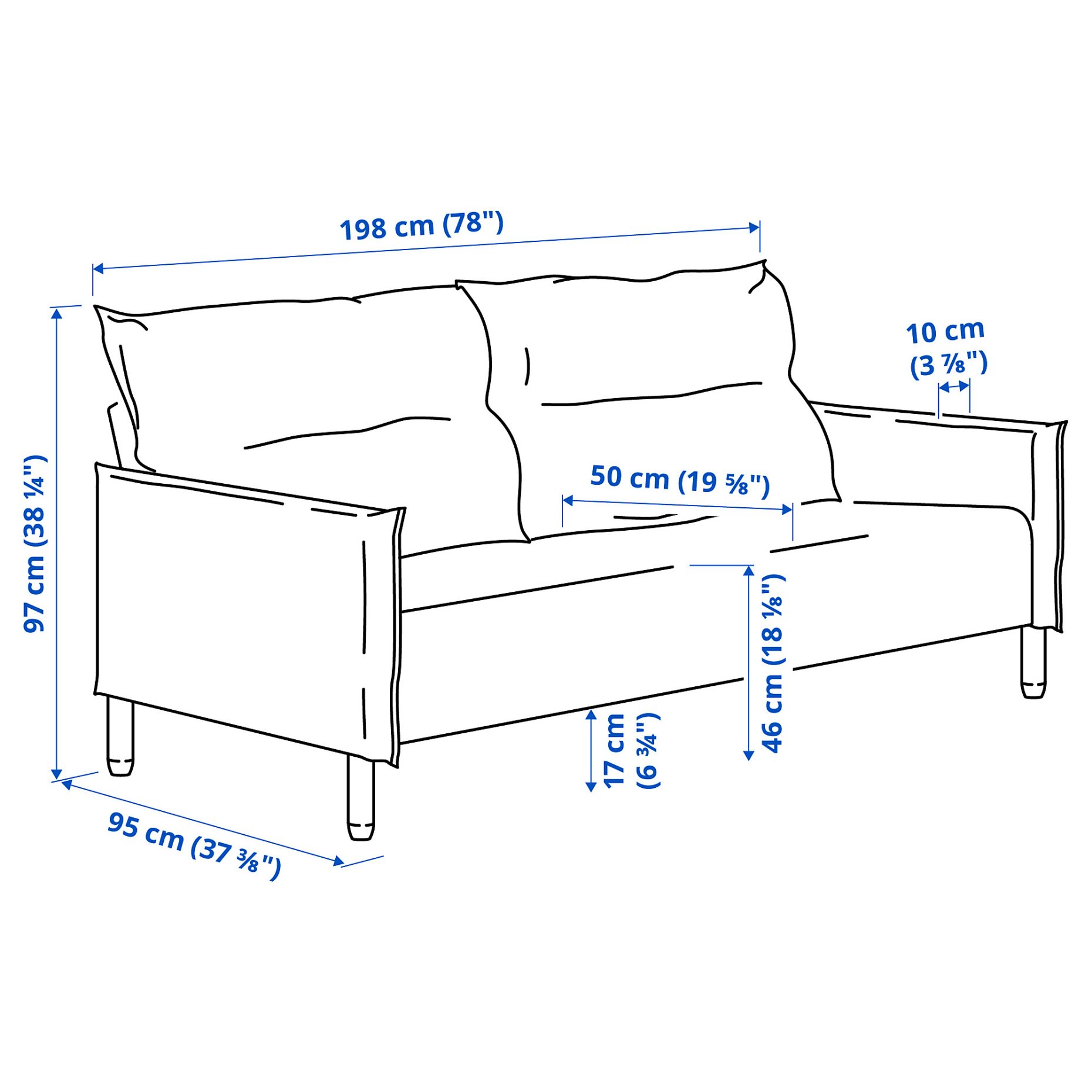 MANNARP, 3-seat sofa, 296.191.57