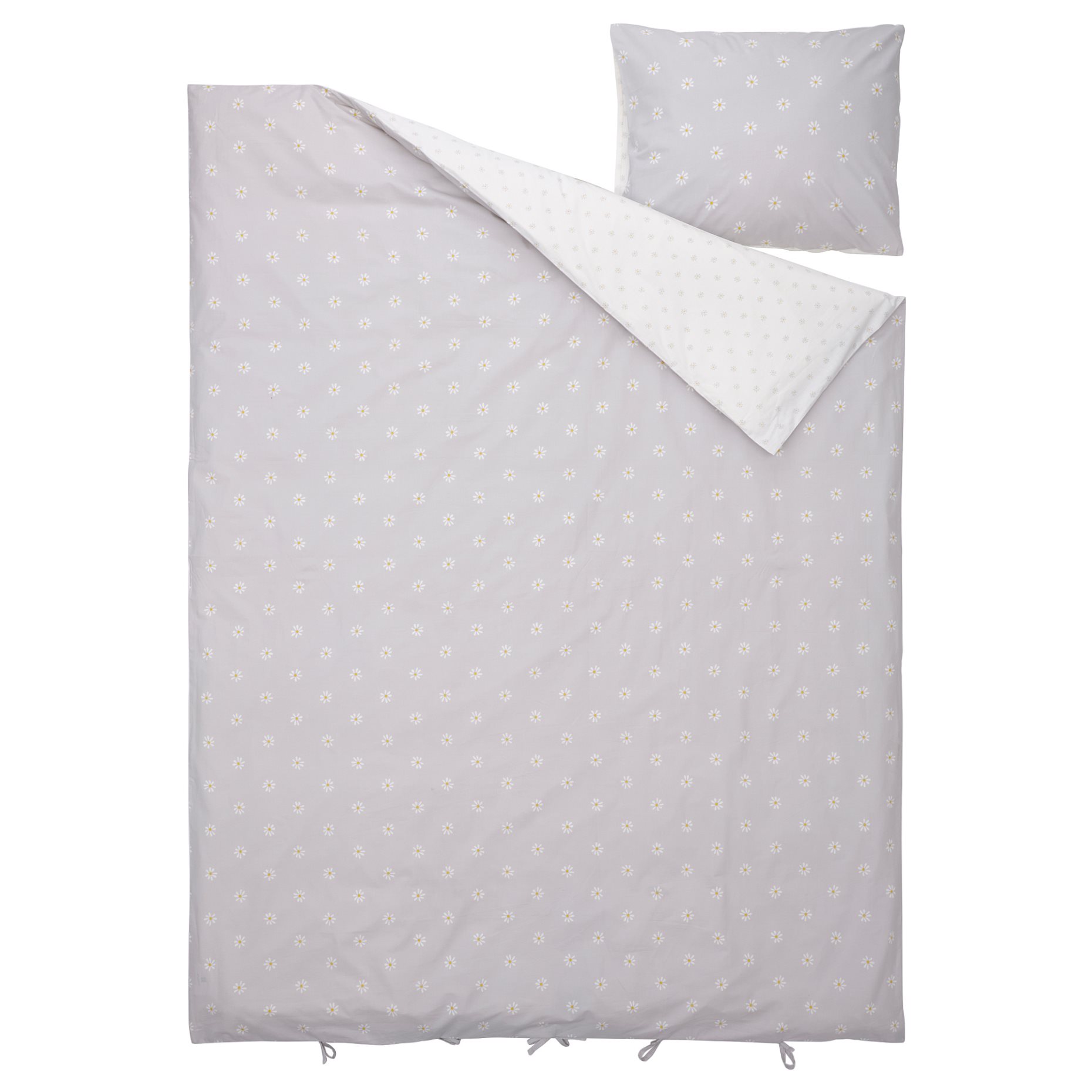 NATTSLÄNDA, duvet cover and pillowcase/floral pattern, 150x200/50x60 cm, 305.080.21
