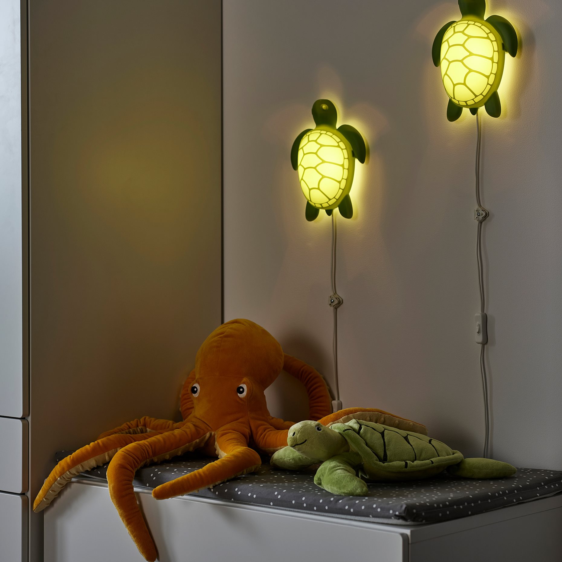 BLÅVINGAD, φωτιστικό τοίχου με ενσωματωμένο φωτισμό LED/χελώνα, 305.265.67