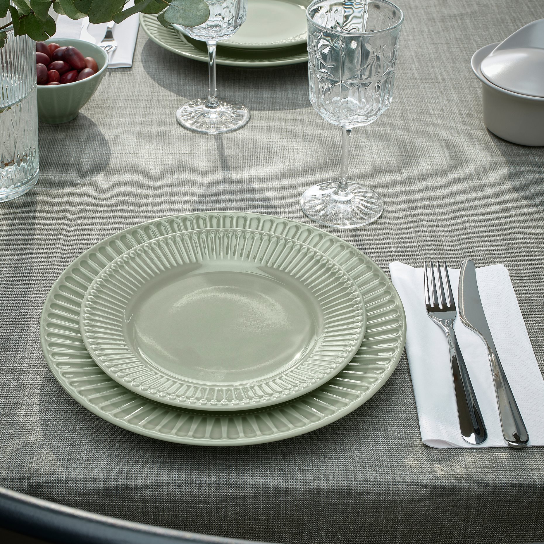 STRIMMIG, side plate stoneware/4 piece, 21 cm, 305.676.71