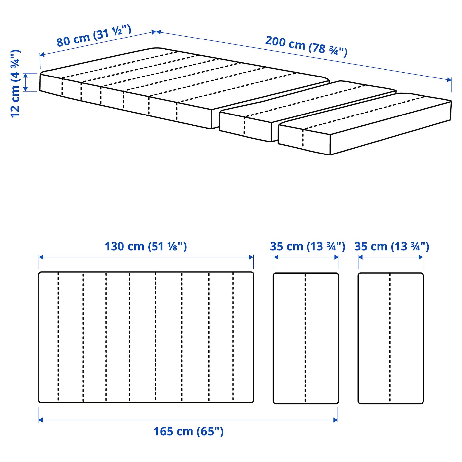 INNERLIG, spring mattress for extendable bed, 80x200 cm, 305.937.31