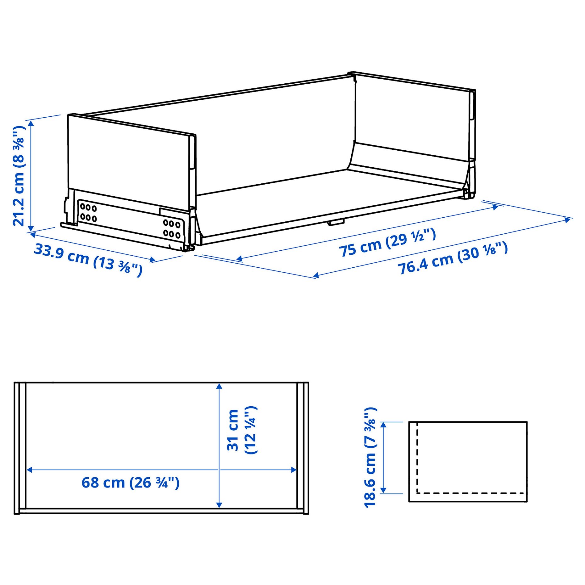 KNIVSHULT, συρτάρι ψηλό, 80x37 cm, 306.006.61
