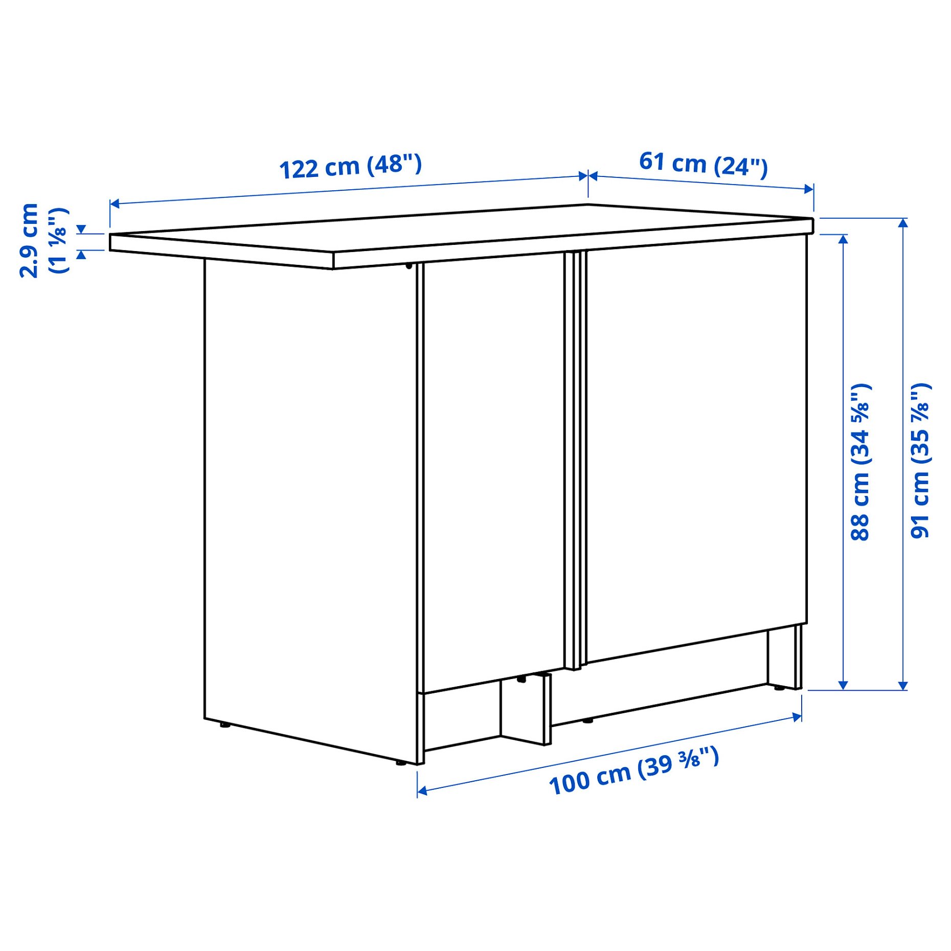 KNOXHULT, corner base cabinet, 100x91 cm, 306.039.85