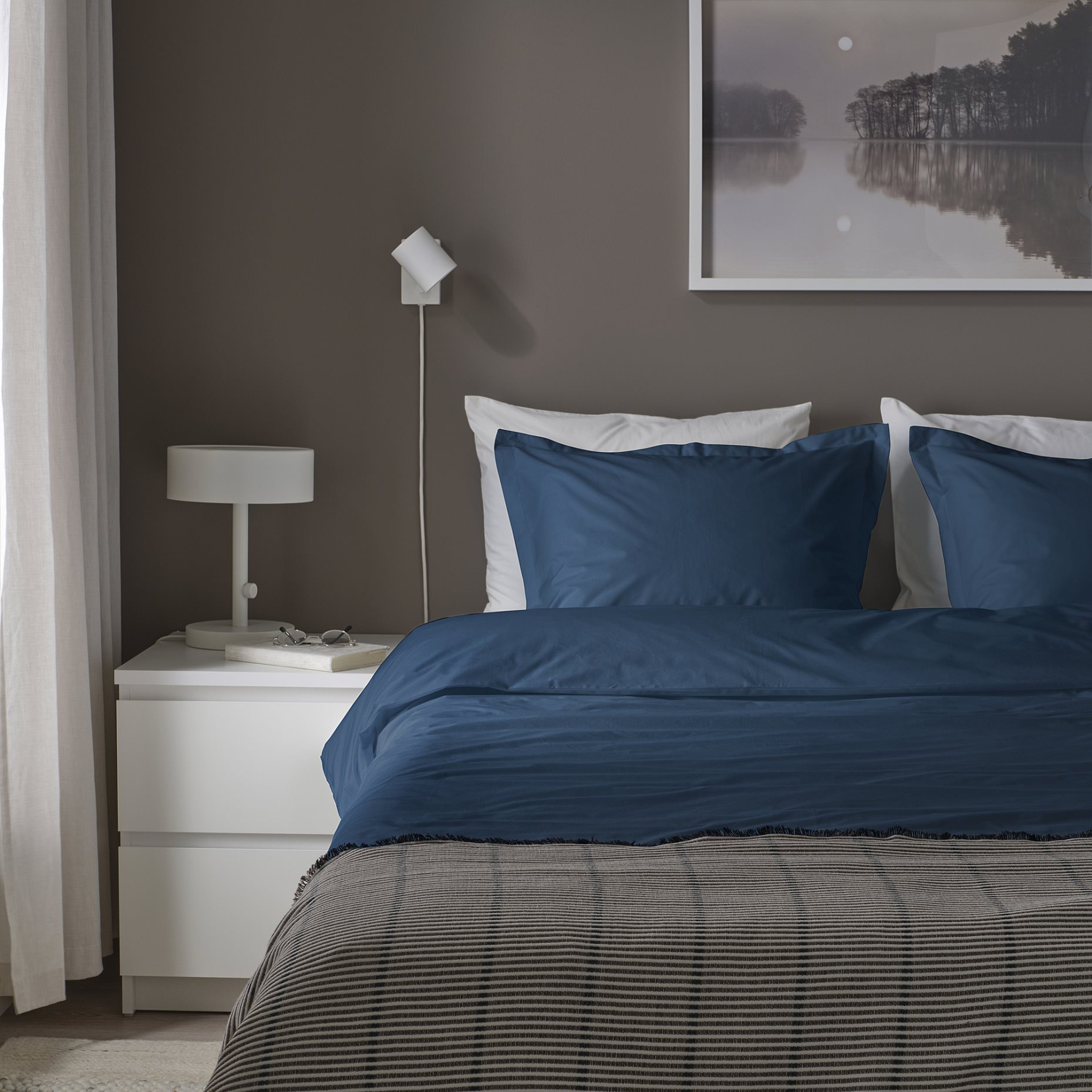 HAMPFLOCKEL, duvet cover and pillowcase, 150x200/50x60 cm, 306.064.13
