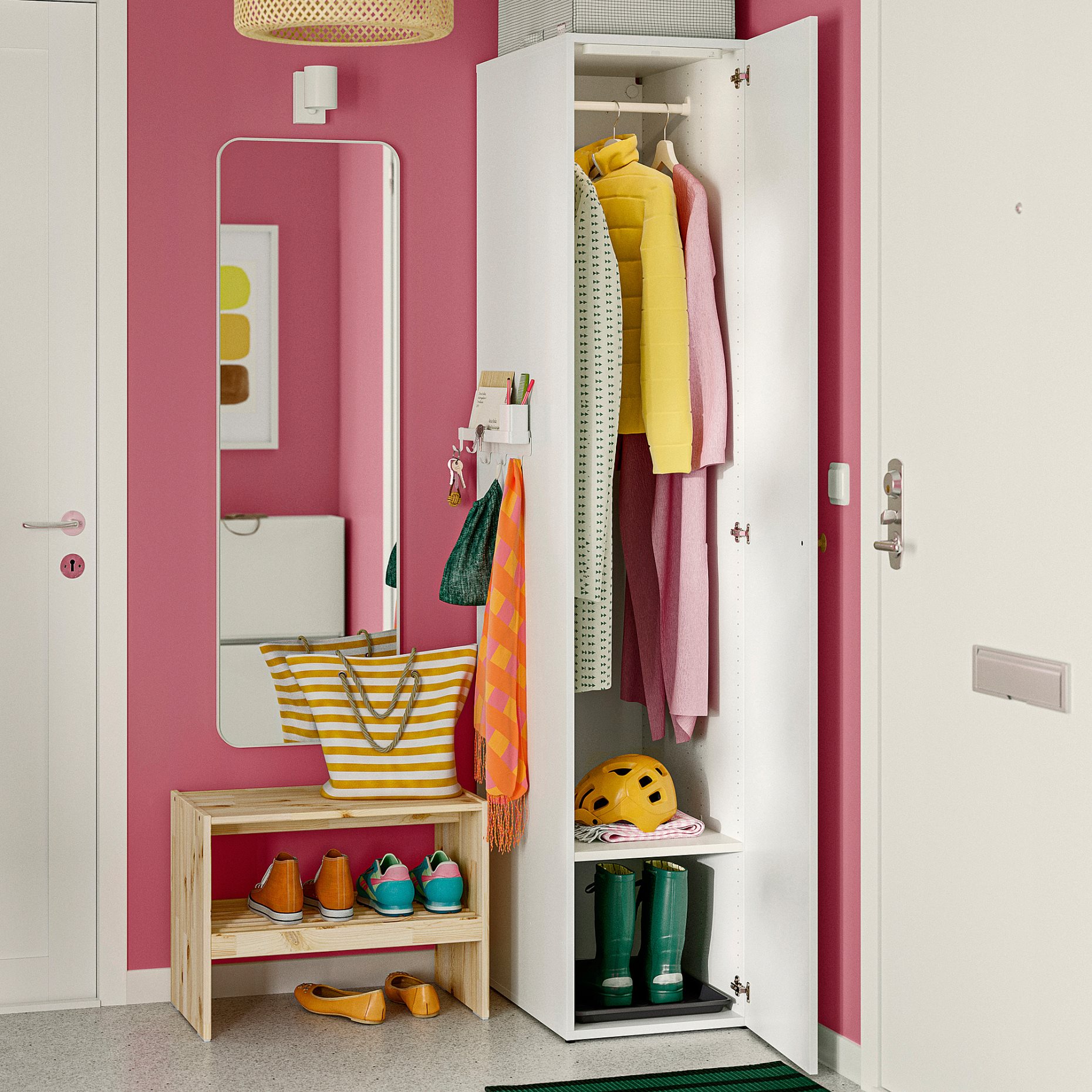 ALTARLIDEN, hook rack with storage, 306.187.36