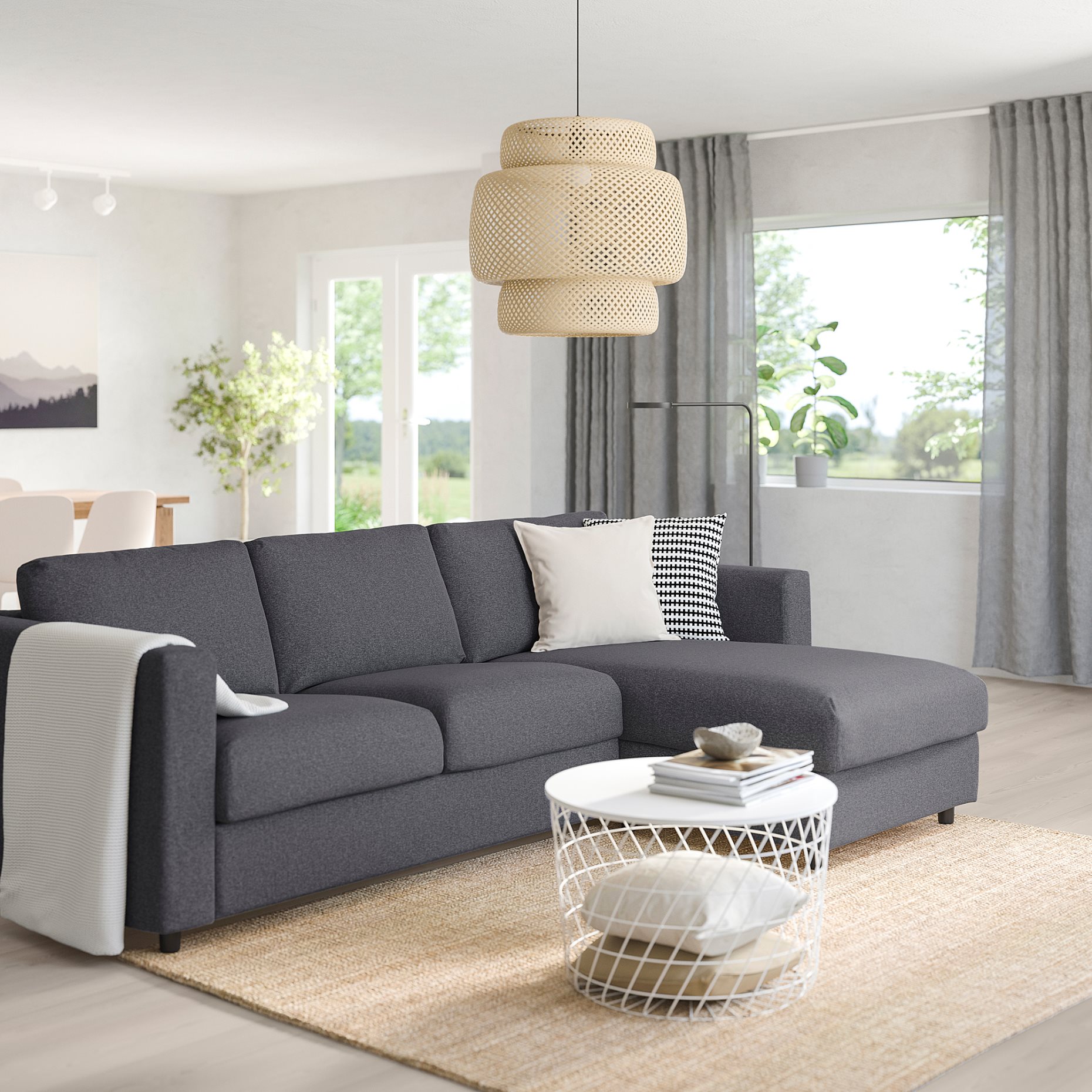VIMLE, 3-seat sofa with chaise longue, 393.991.12