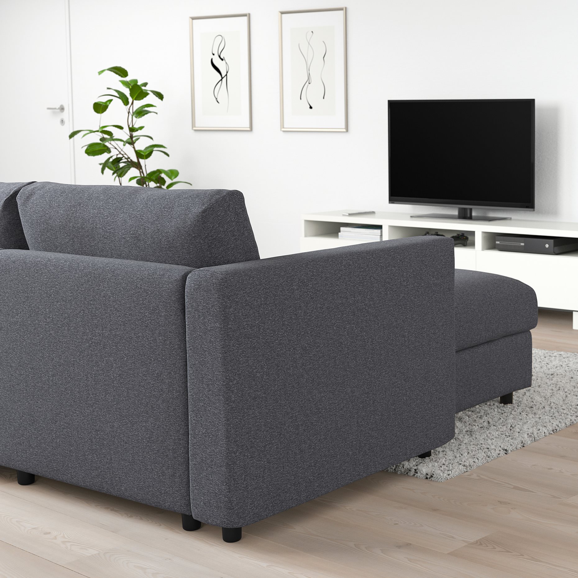 VIMLE, 3-seat sofa with chaise longue, 393.991.12