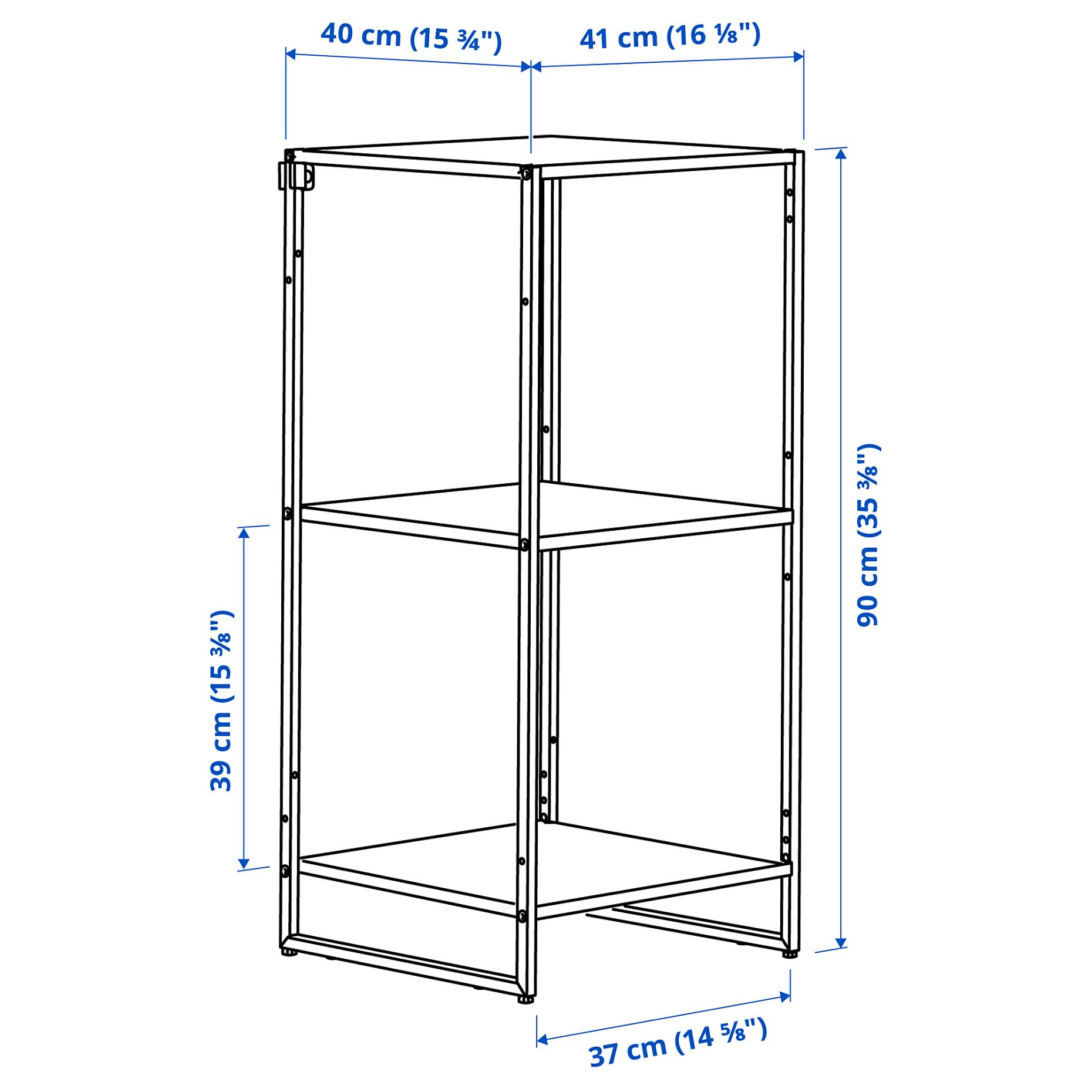 JOSTEIN, shelving unit/in/outdoor/metal, 41x40x90 cm, 394.369.25