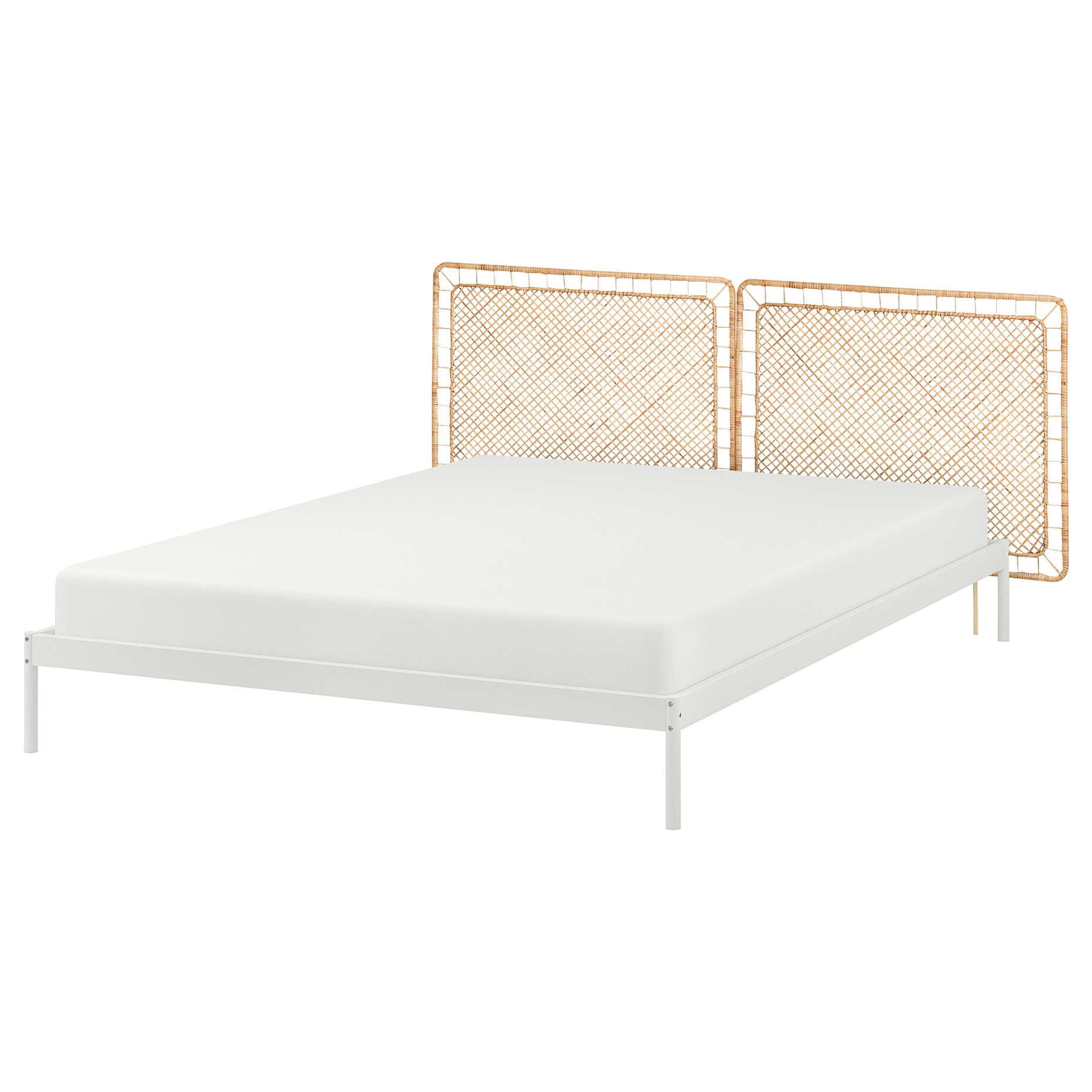 VEVELSTAD, bed frame with 2 headboards, 160x200 cm, 394.417.38