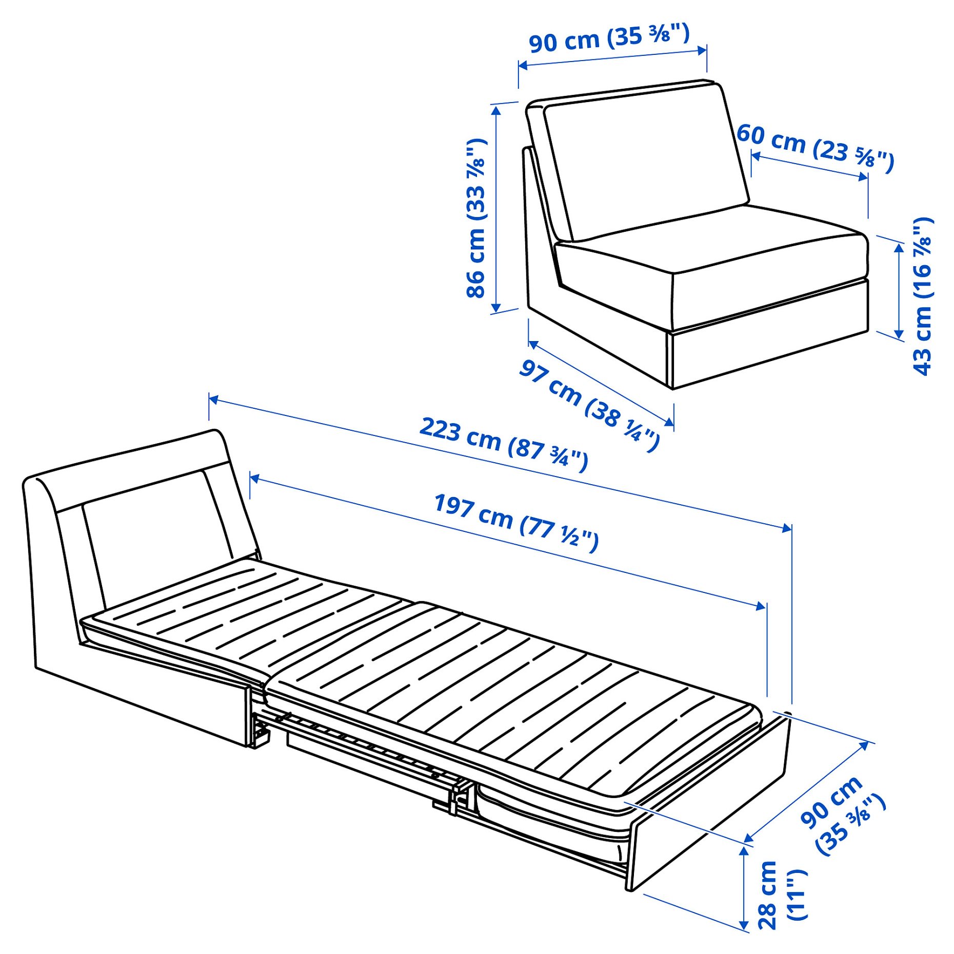 KIVIK, μονοθέσιος καναπές-κρεβάτι, 394.702.31
