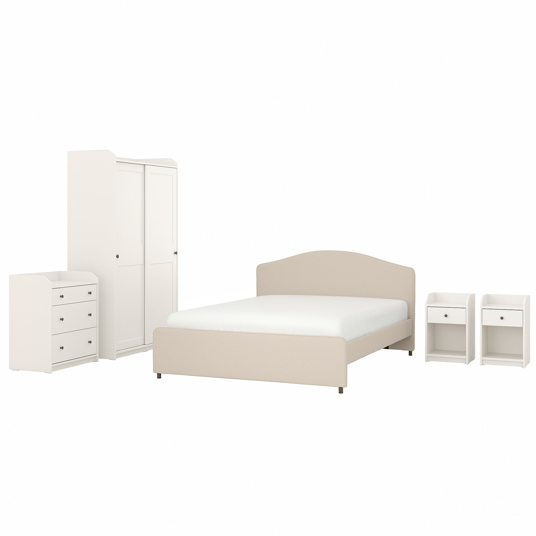 HAUGA, bedroom furniture/set of 5, 160x200 cm, 394.860.72