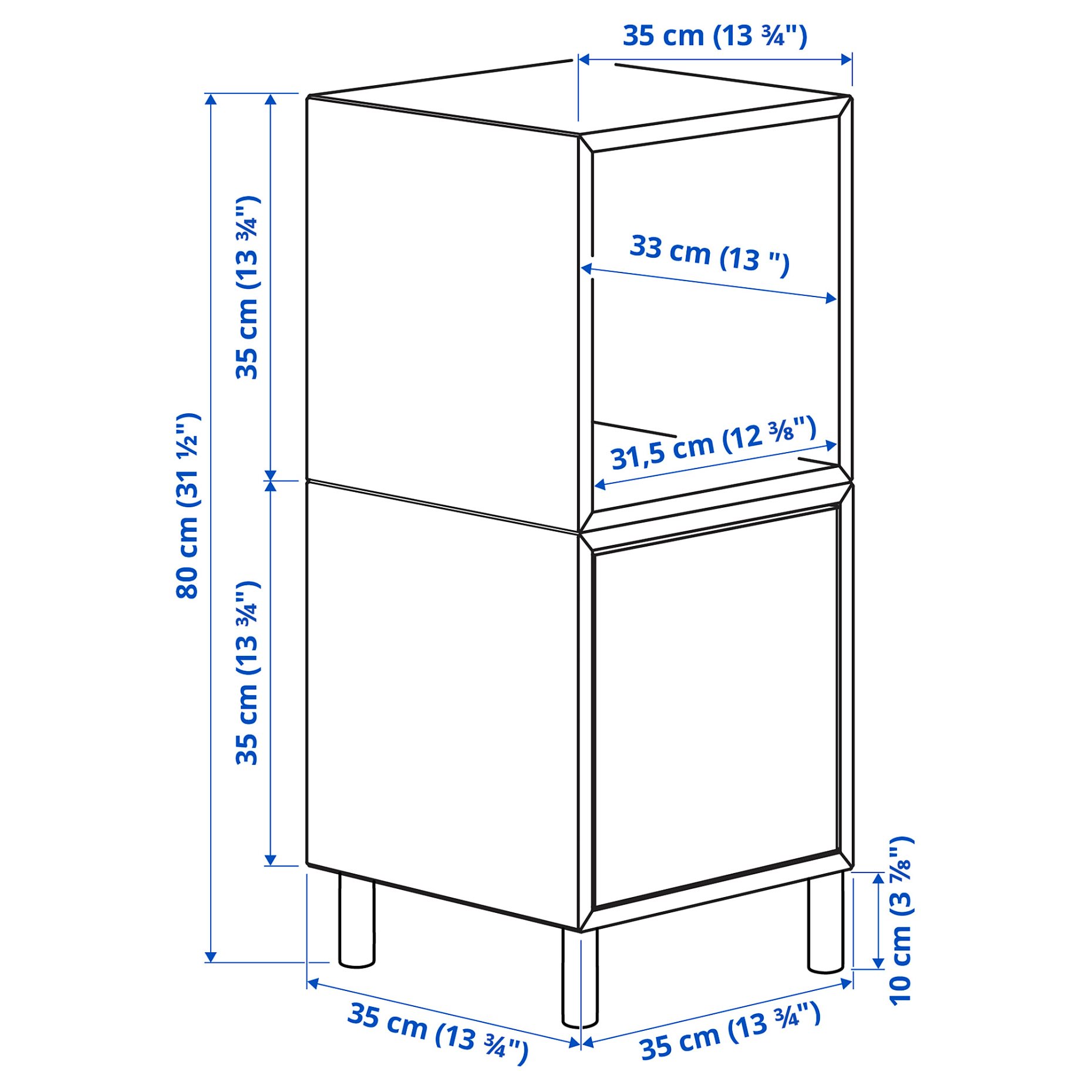 EKET, σύνθεση ντουλαπιών με πόδια, 35x35x80 cm, 394.903.33
