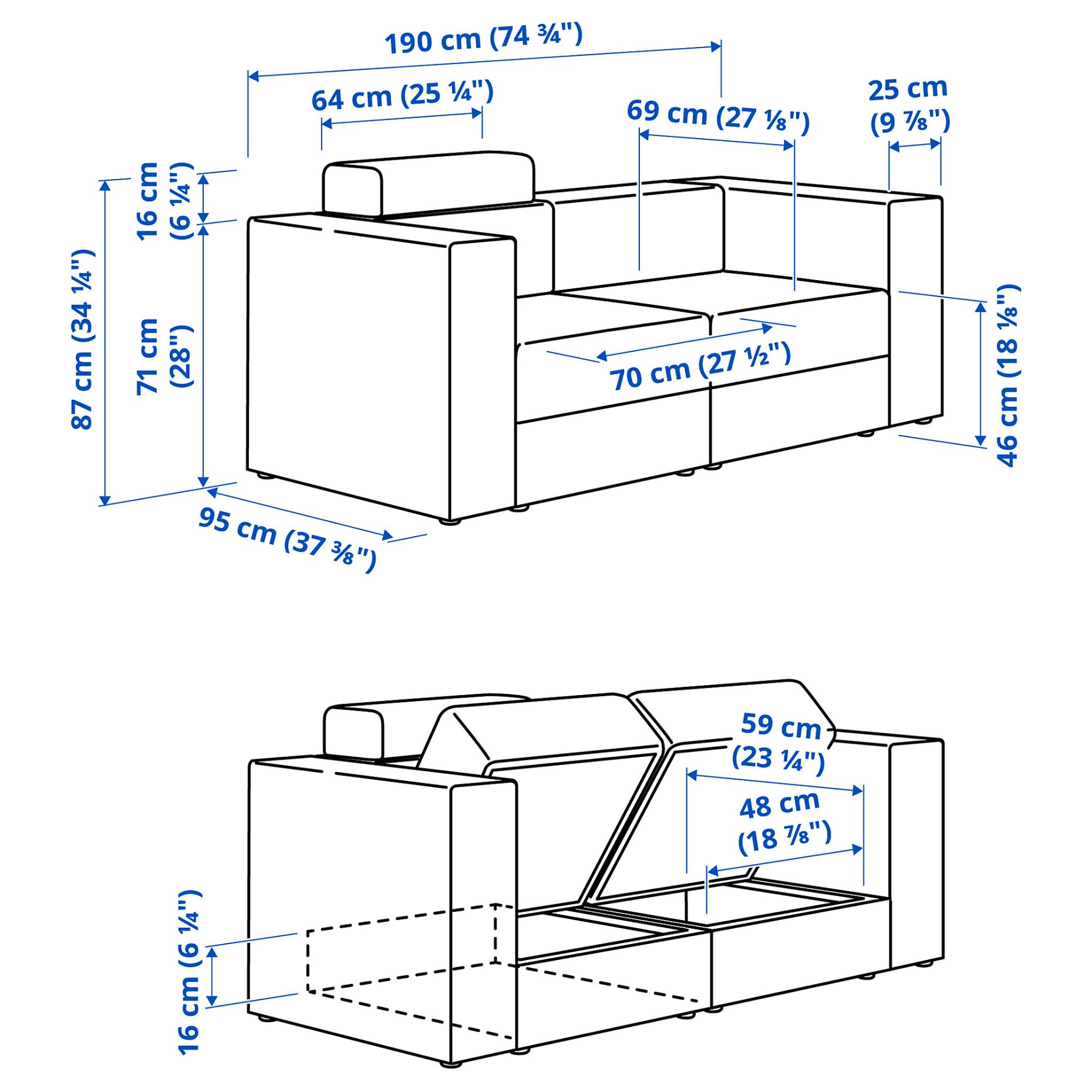 JÄTTEBO, 2-seat modular sofa with headrest, 395.104.06
