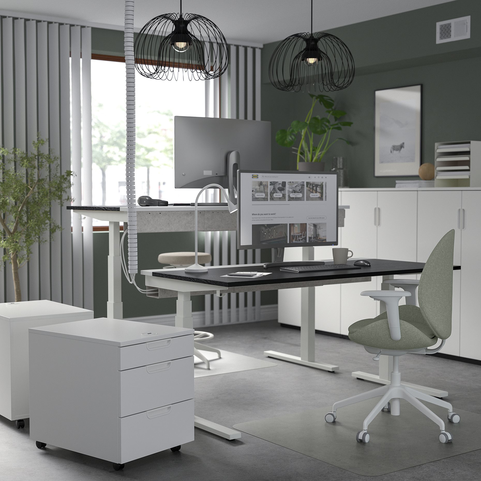 desk sit/stand/electric, 160x60 cm, 395.291.99