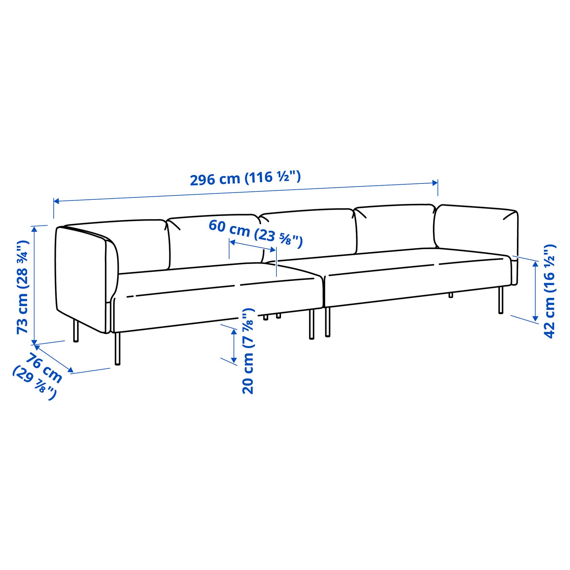 LILLEHEM, 4-seat modular sofa, 395.360.53