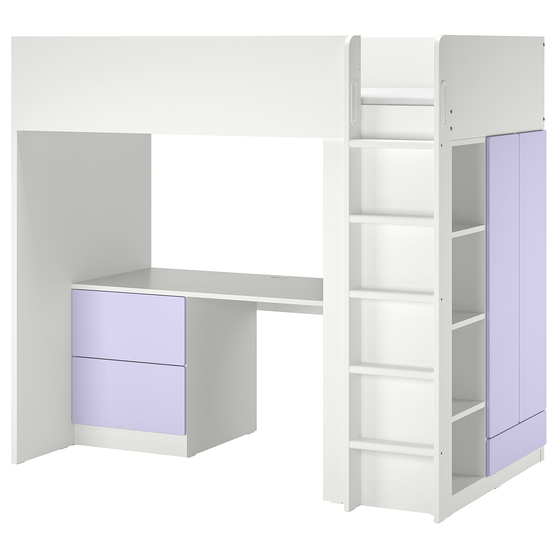 SMÅSTAD, loft bed with desk with 3 drawers, 90x200 cm, 395.420.25