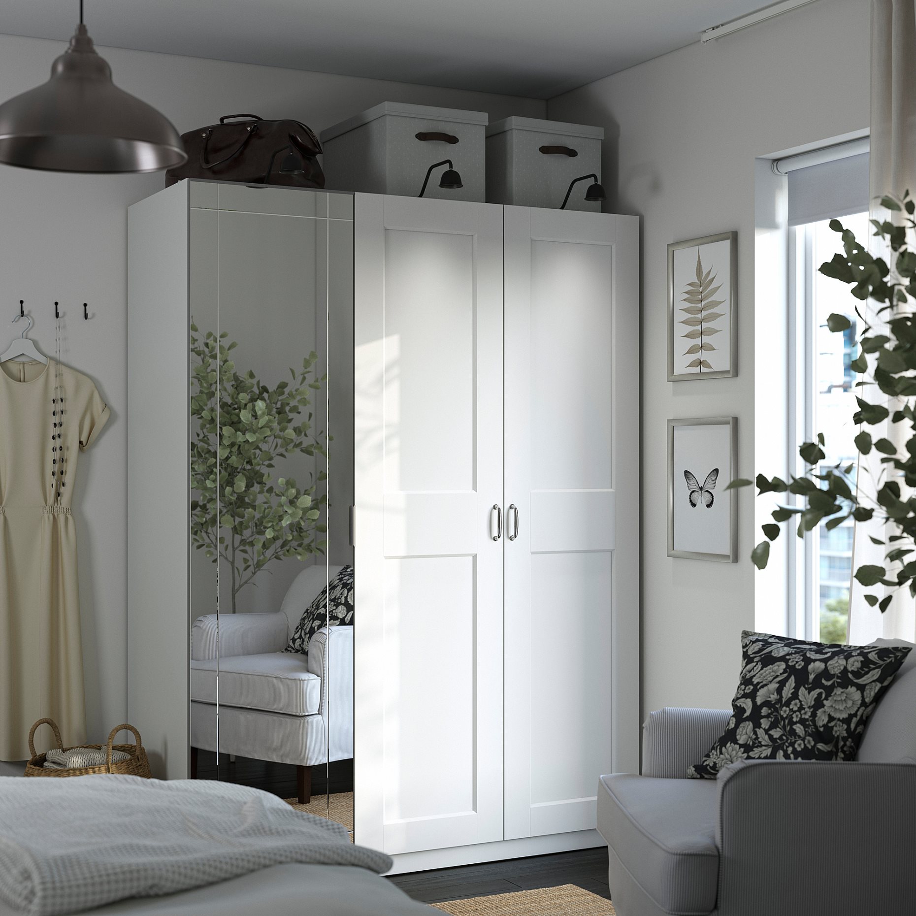 PAX/KAMMAR/GRIM, wardrobe combination, 150x60x201 cm, 395.725.31