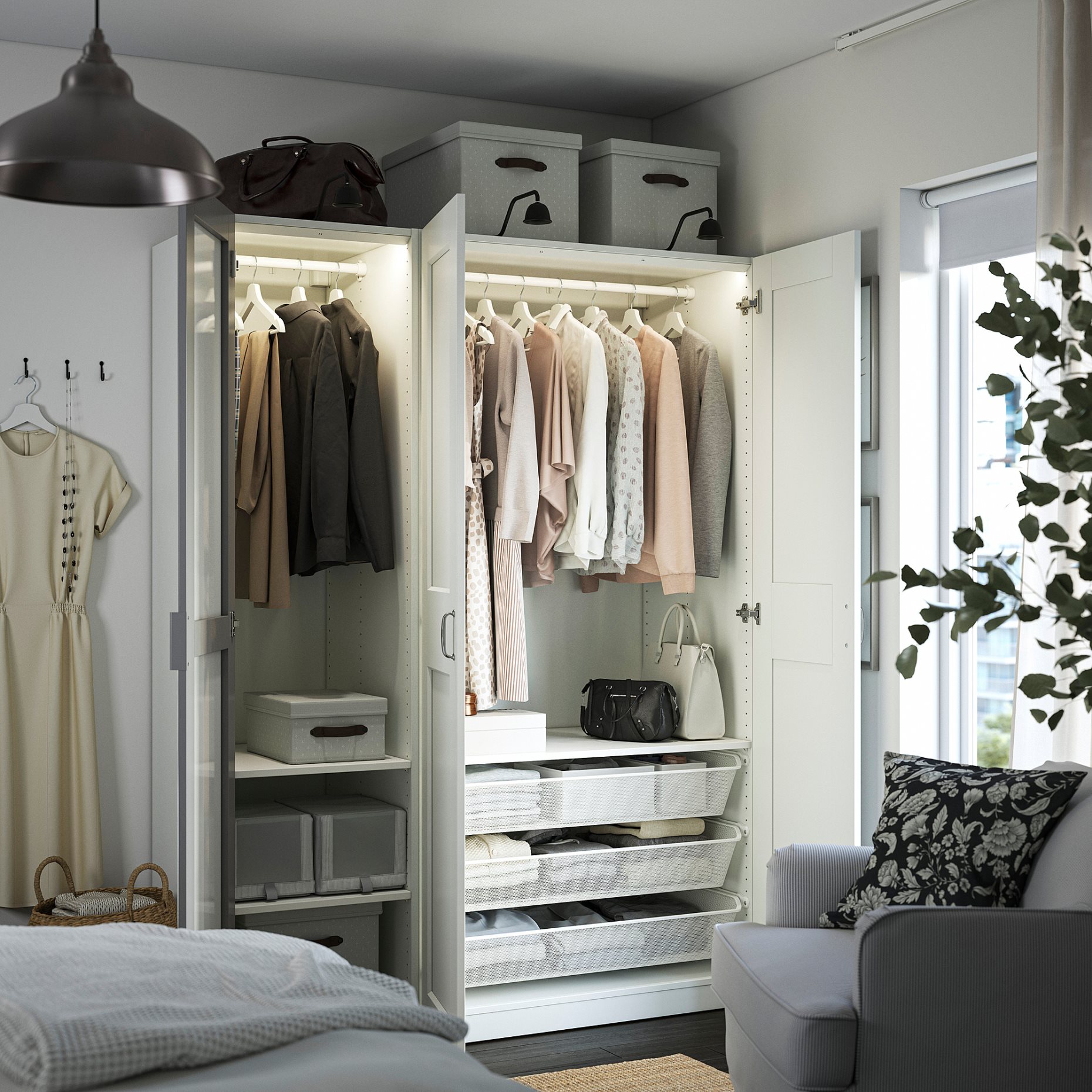PAX/KAMMAR/GRIM, wardrobe combination, 150x60x201 cm, 395.725.31