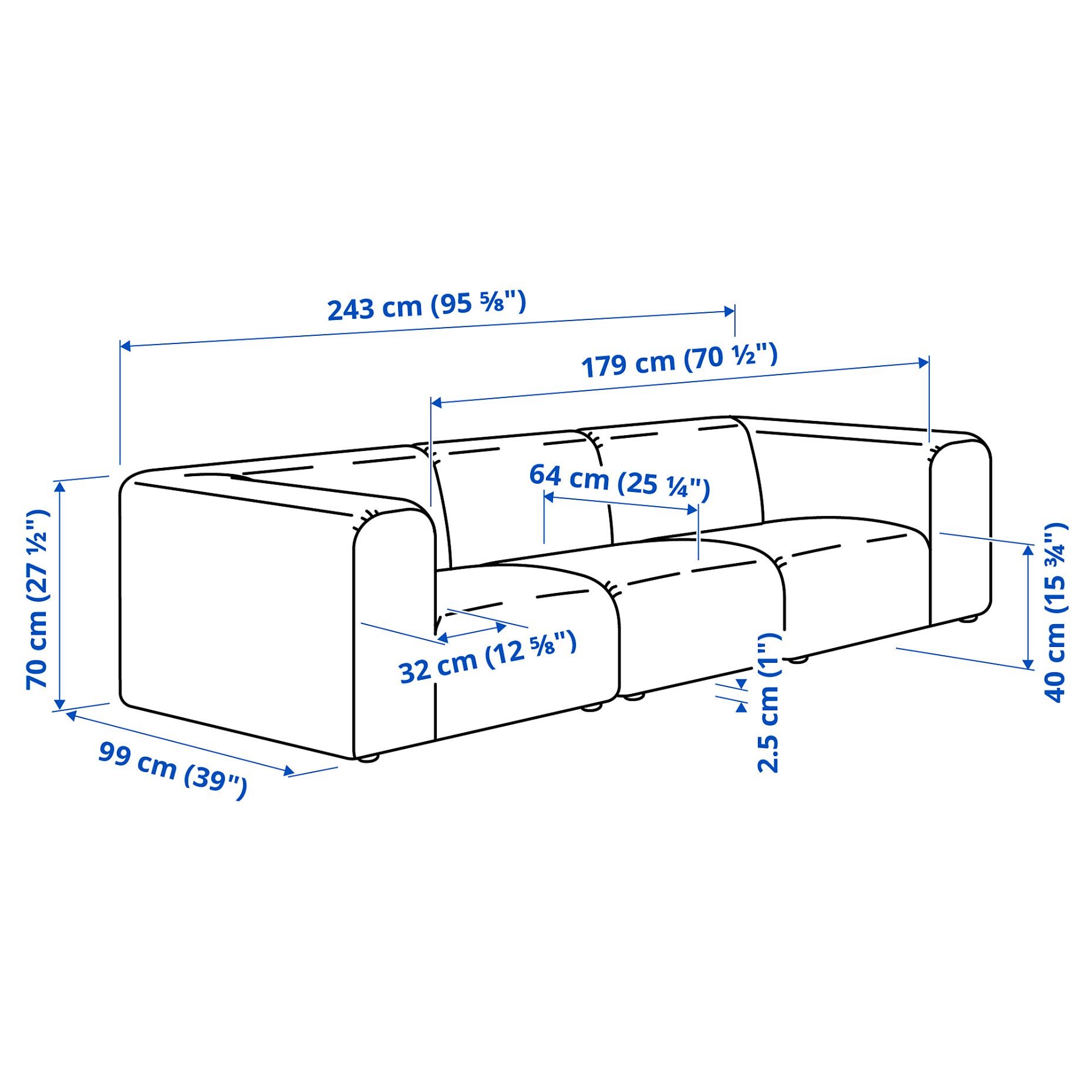 STOCKHOLM 2025, τριθέσιος καναπές, 395.742.95