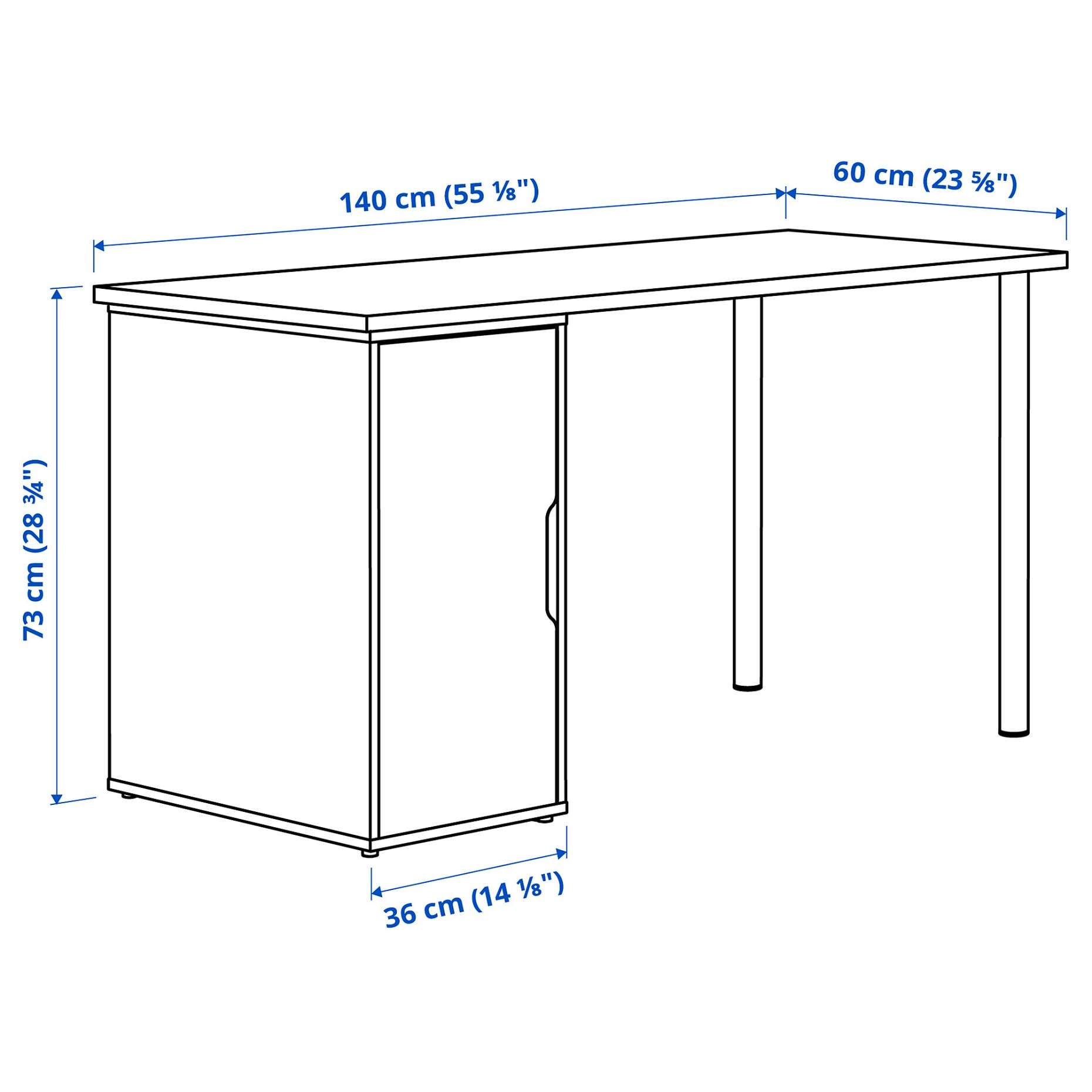 LAGKAPTEN/ALEX, desk, 140x60 cm, 395.853.88