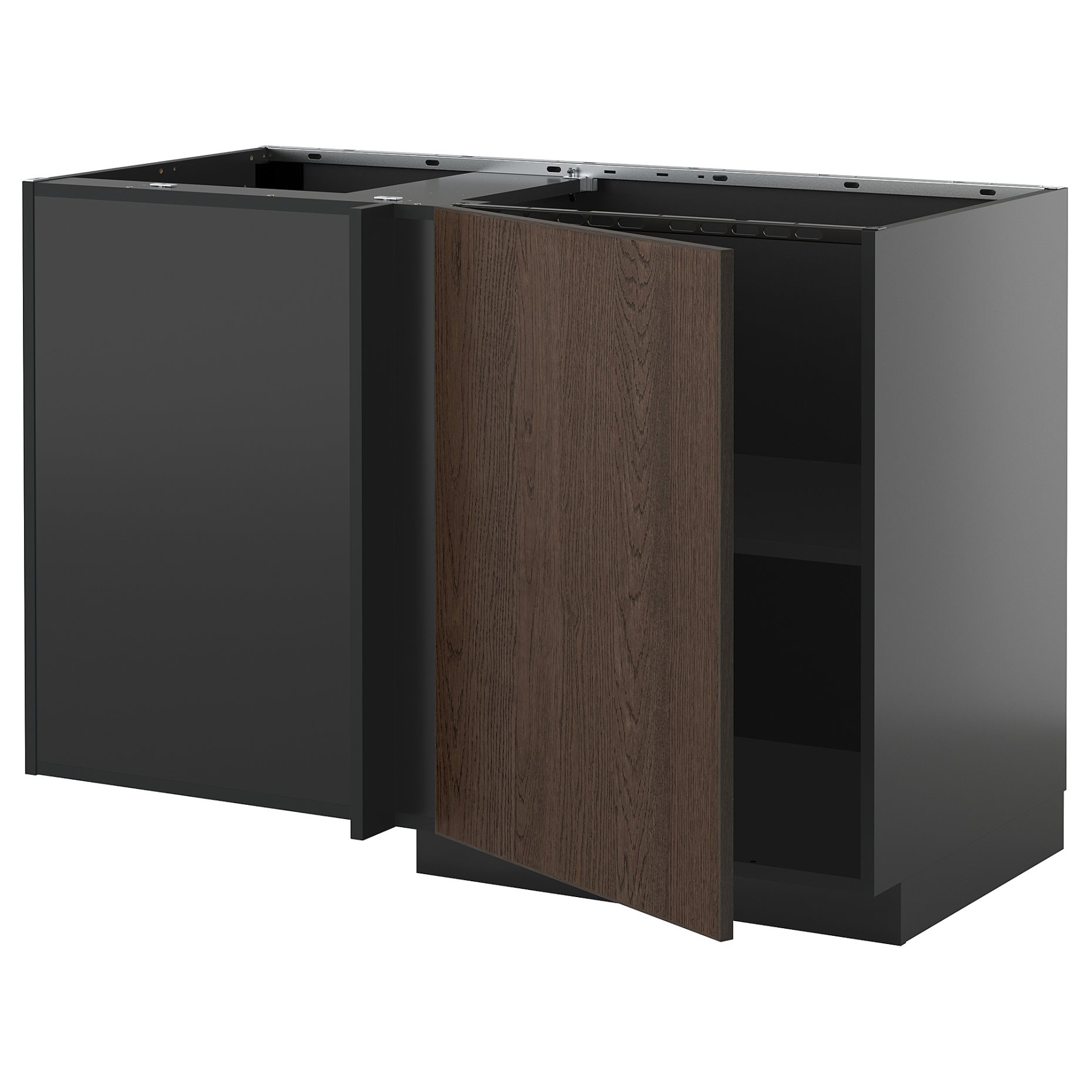 METOD, corner base cabinet with shelf, 128x68 cm, 395.867.74
