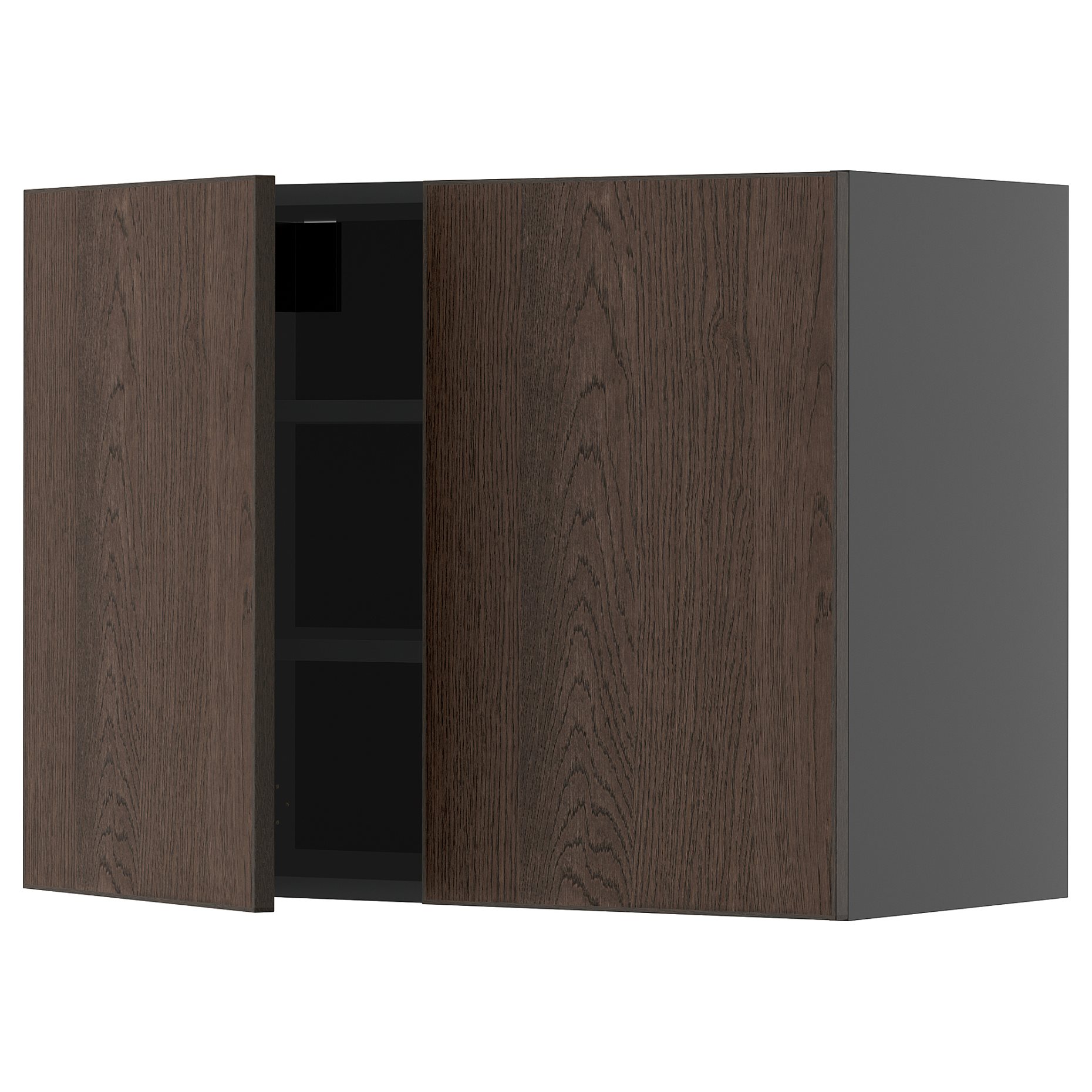 METOD, wall cabinet with shelves/2 doors, 80x60 cm, 395.874.86