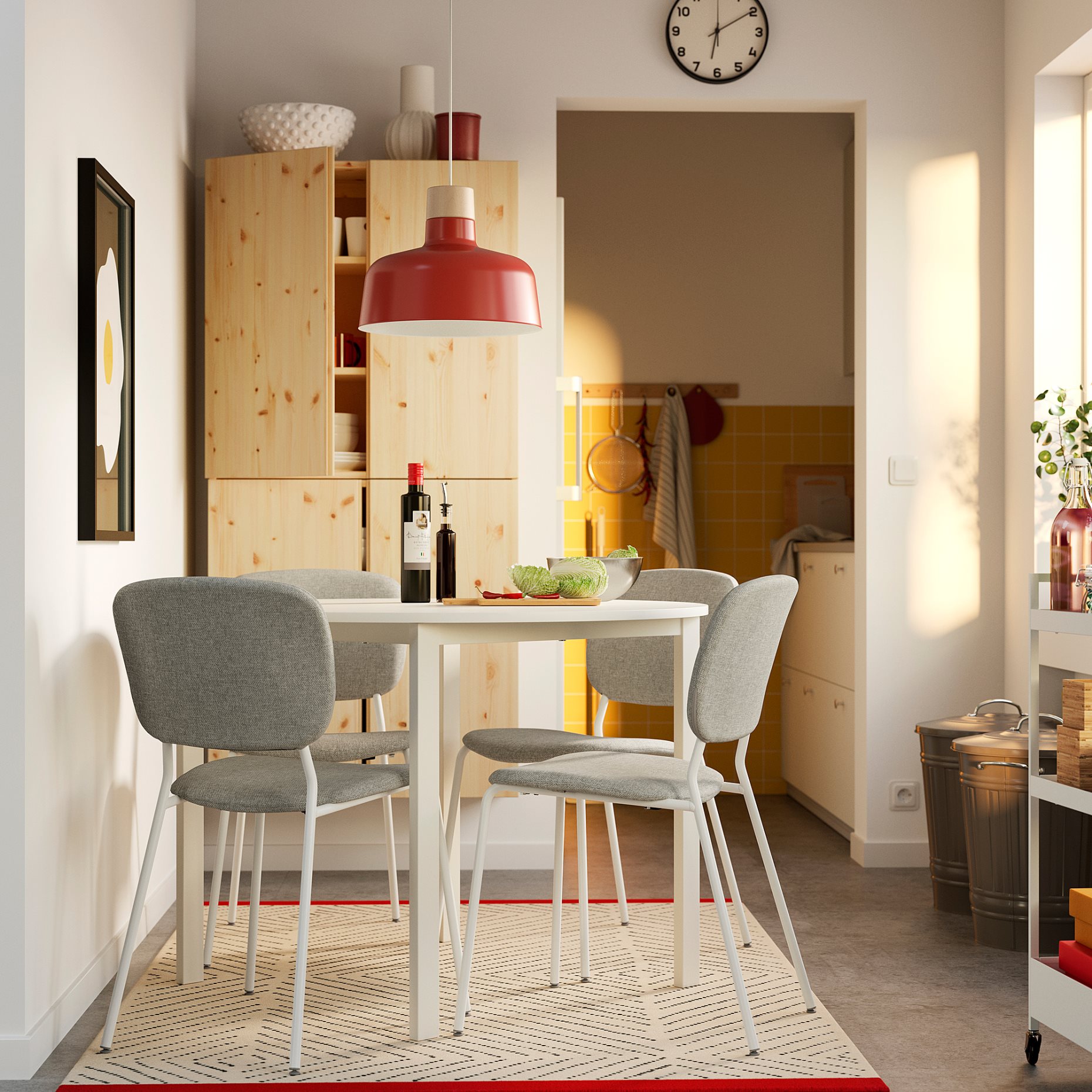 VIHALS, table and 4 chairs, 107 cm, 395.899.42