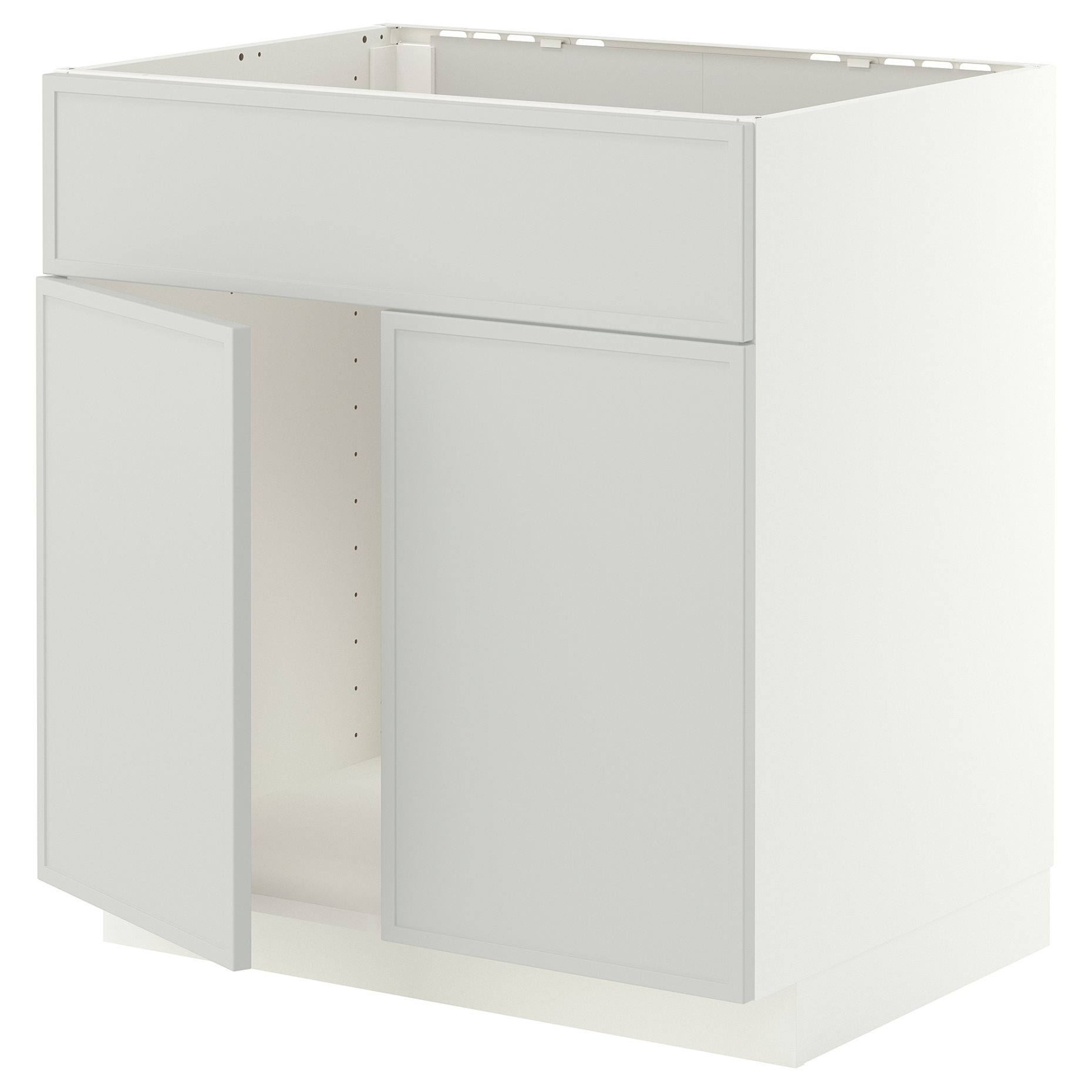 METOD, base cabinet for sink with 2 doors/front, 80x60 cm, 396.050.51