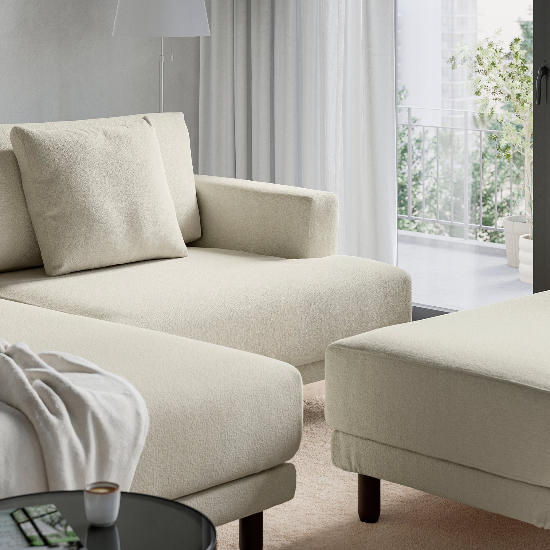 UPPÅKRA, 3-seat modular sofa with chaise longue, left, 396.140.55