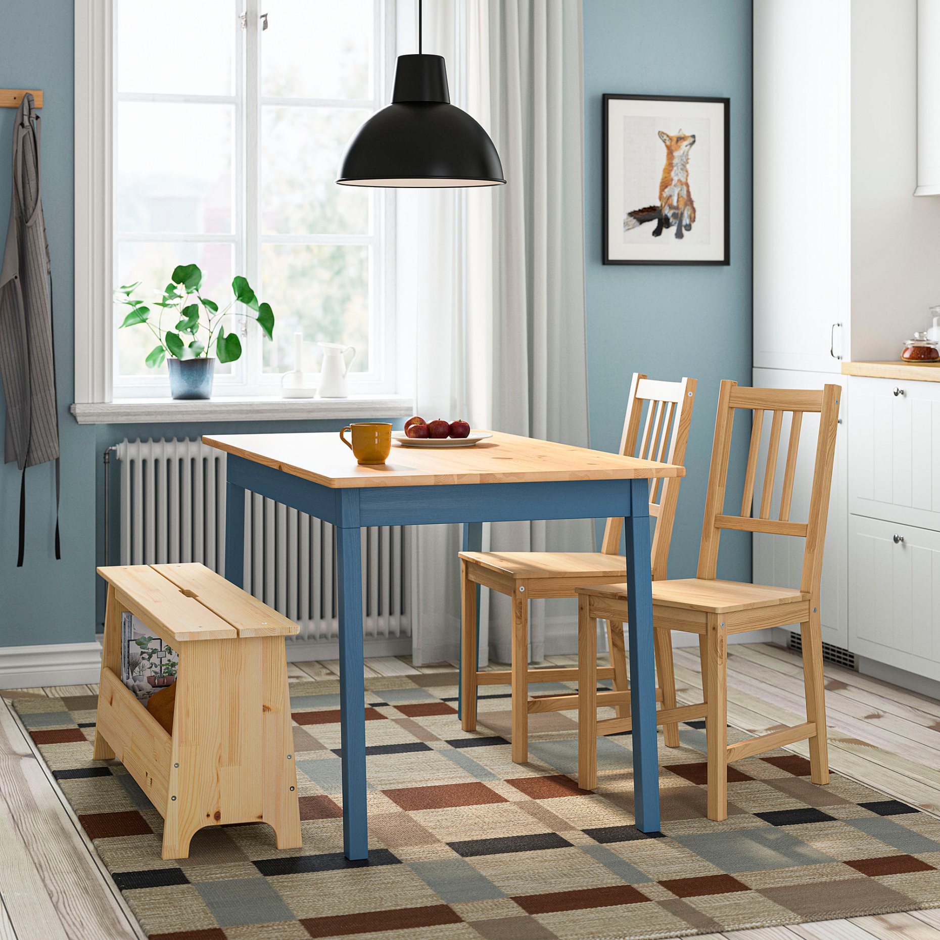 PINNTORP/PERJ, table with 2 chairs and bench, 396.480.60