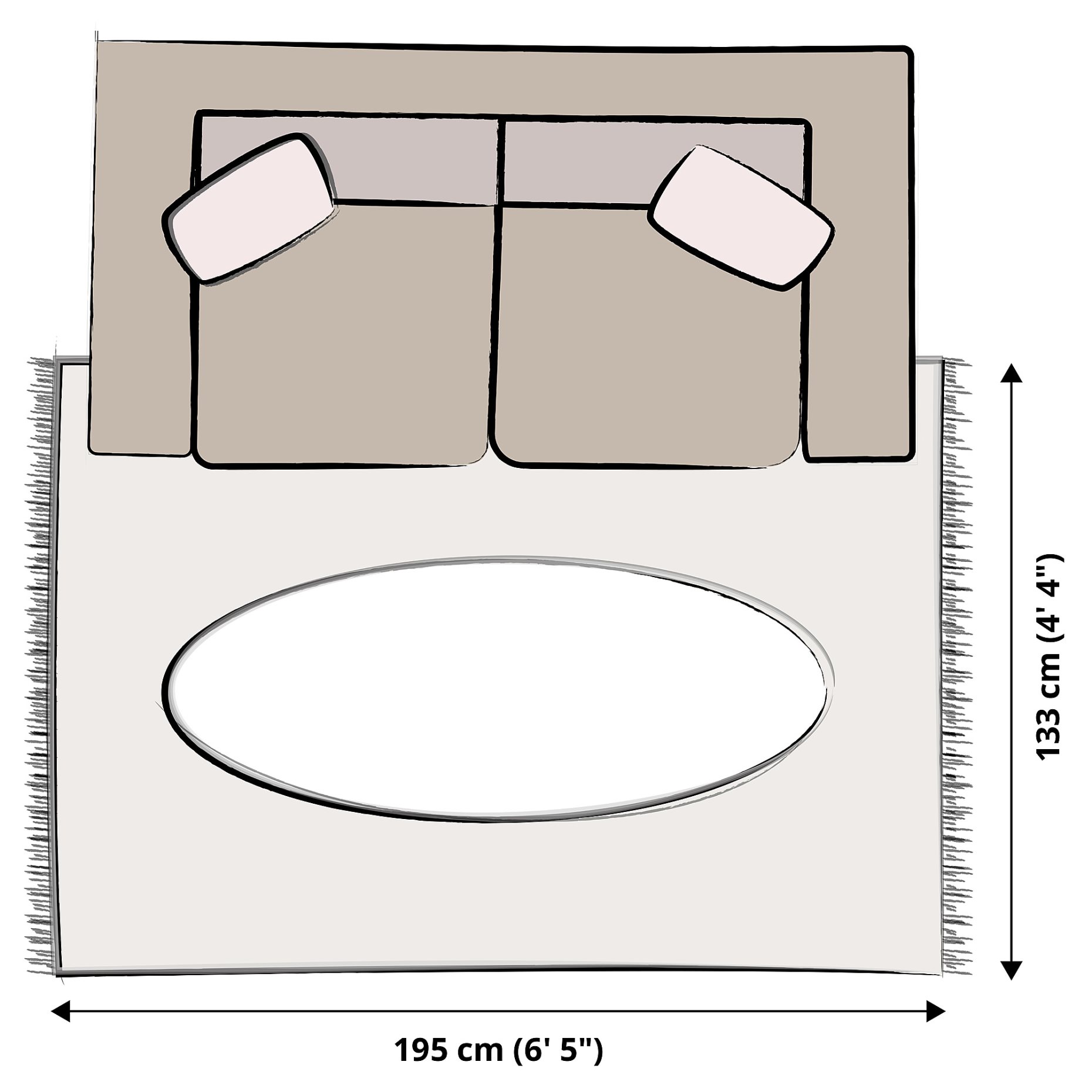 STOENSE, χαλί χαμηλό πέλος, 133x195 cm, 404.270.05