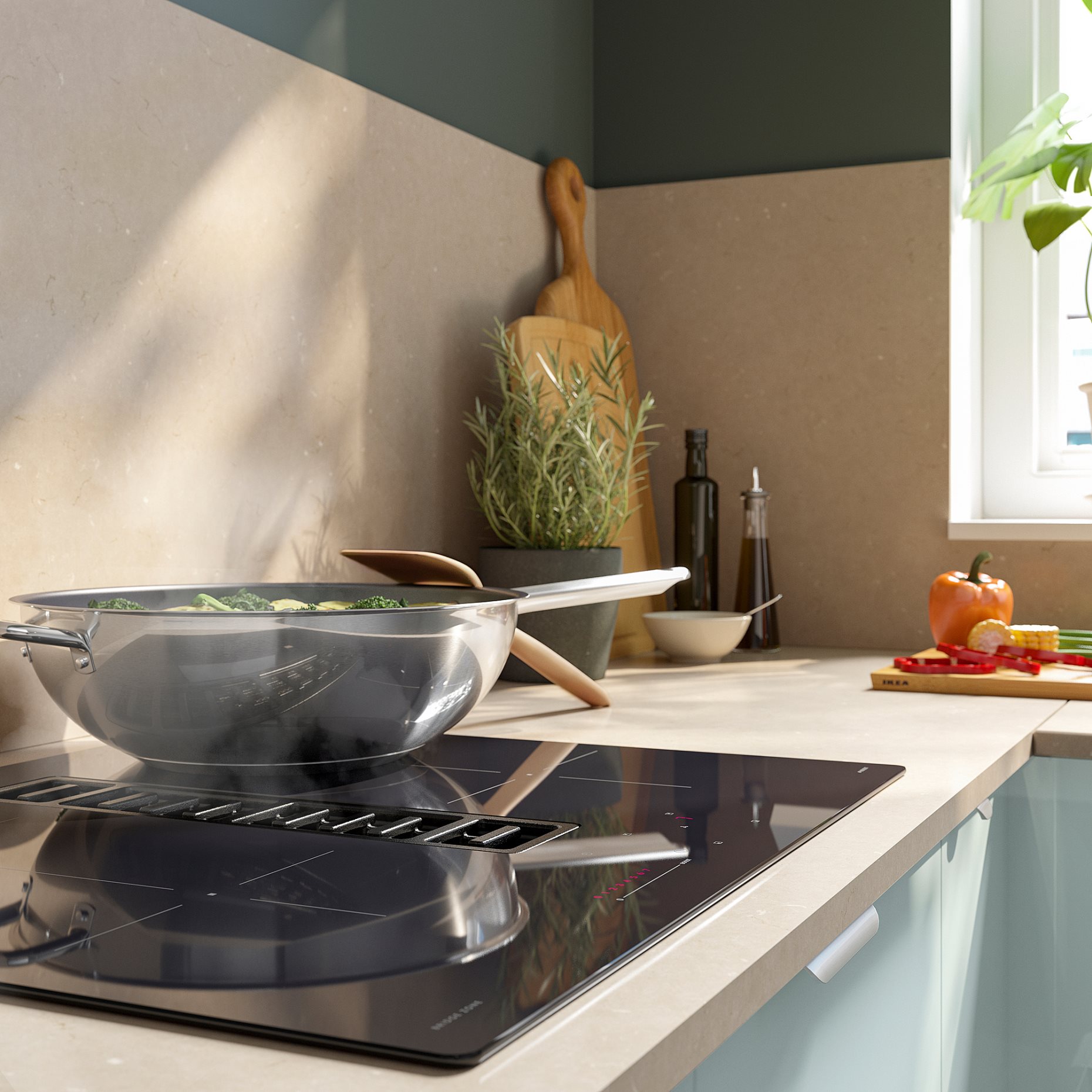 FÖRDELAKTIG, επαγωγική εστία/ενσωματωμένος απορροφητήρας/IKEA 500, 60 cm, 405.158.65