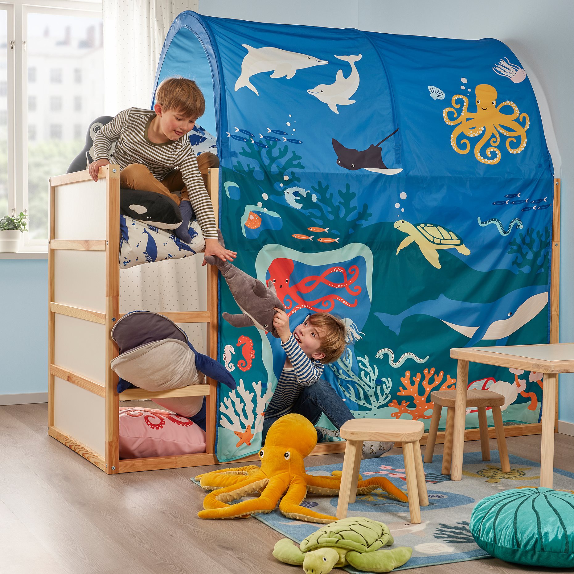 KURA, bed tent/ocean animals pattern, 405.284.48
