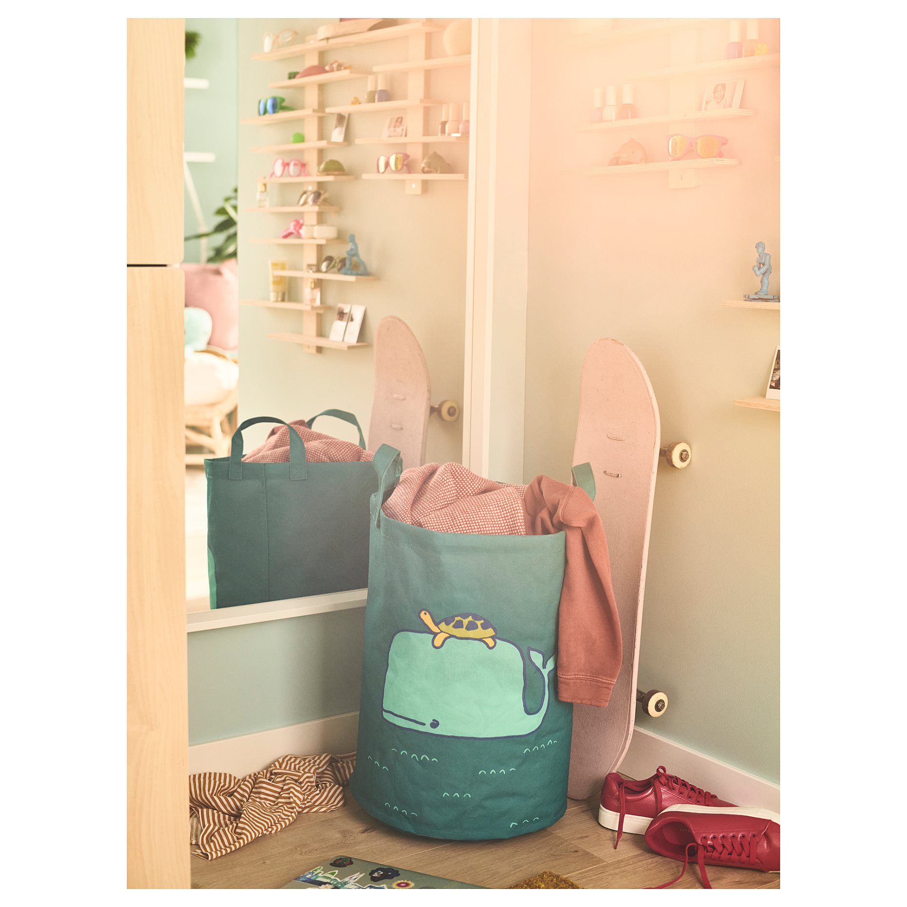 BLÅVINGAD, storage bag/whale pattern, 405.340.86