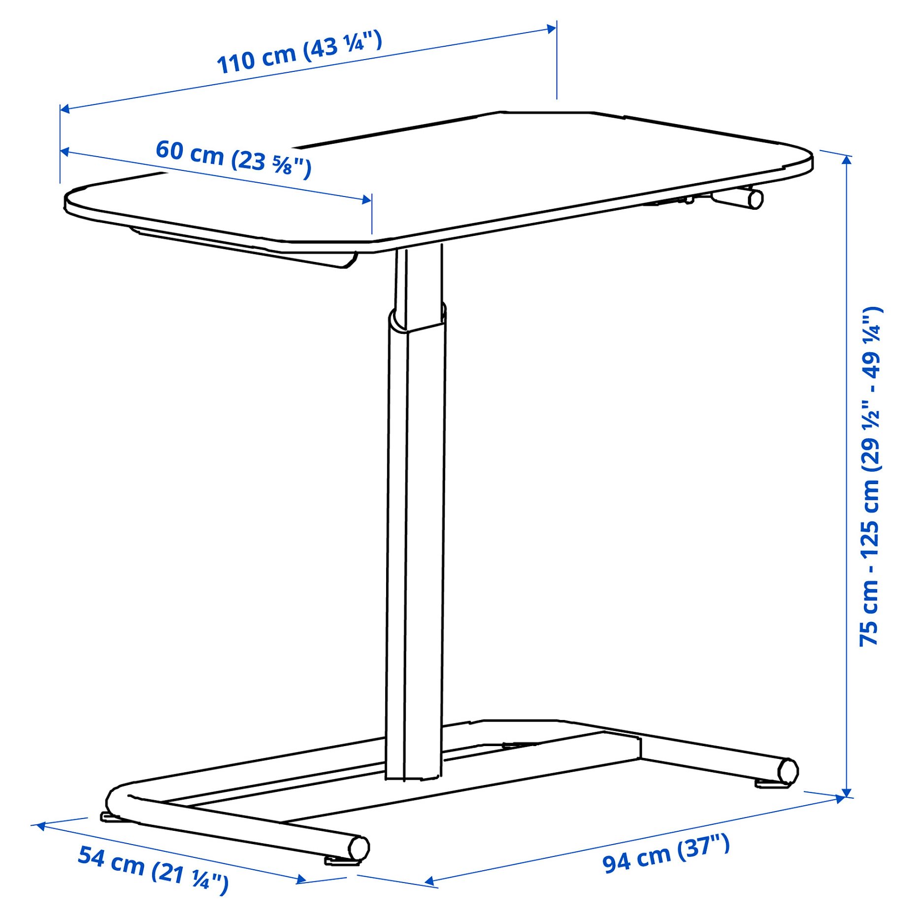 SEGRARE, desk sit/stand, 110x60 cm, 405.347.03