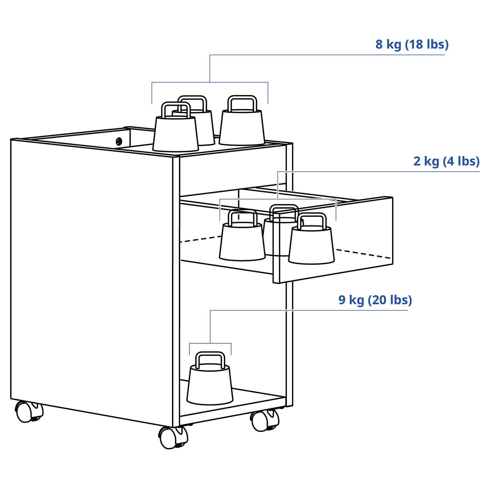 TONSTAD, drawer unit on castors, 35x60 cm, 405.382.11