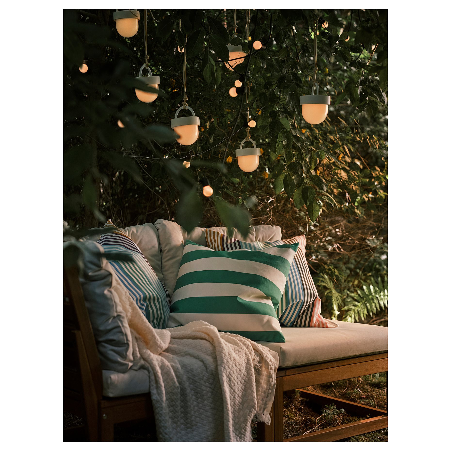 SOMMARLÅNKE, pendant lamp with built-in LED light source/outdoor/battery-operated, 10 cm, 405.443.30