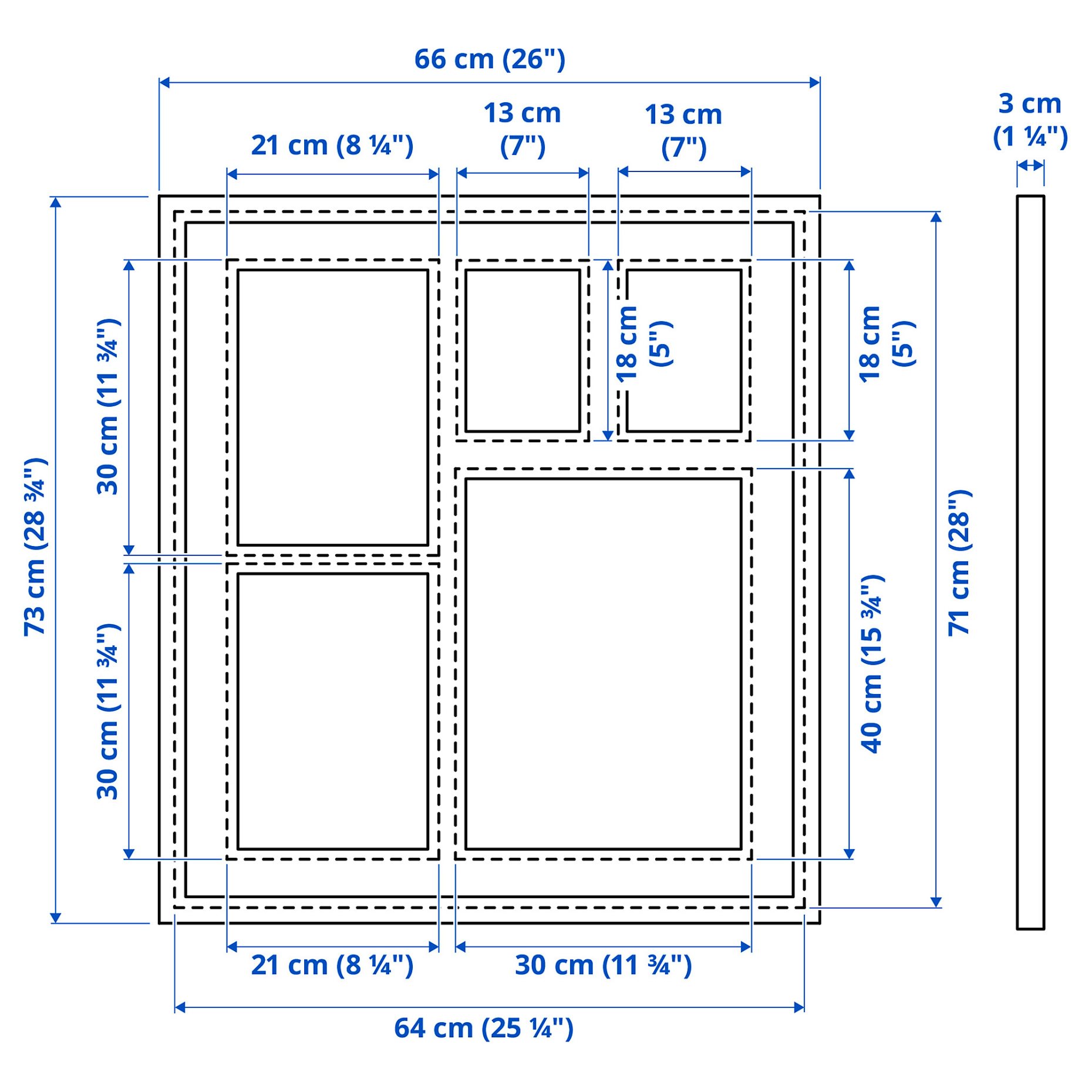RODALM, frame for 5 pictures, 64x71 cm, 405.537.15