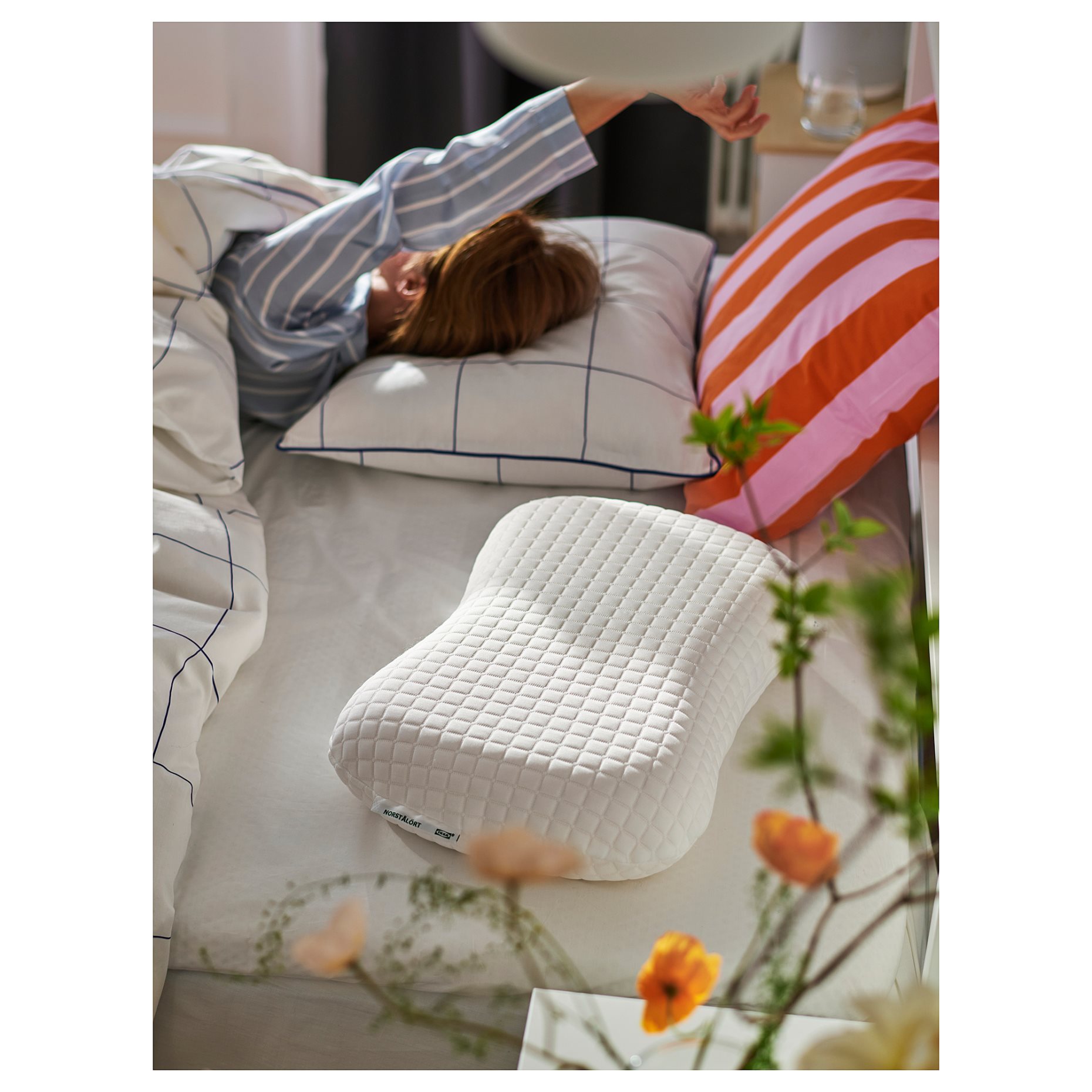 NORDSTÅLÖRT, εργονομικό μαξιλάρι για ύπνο πλάι/ανάσκελα, 35x50 cm, 405.602.83