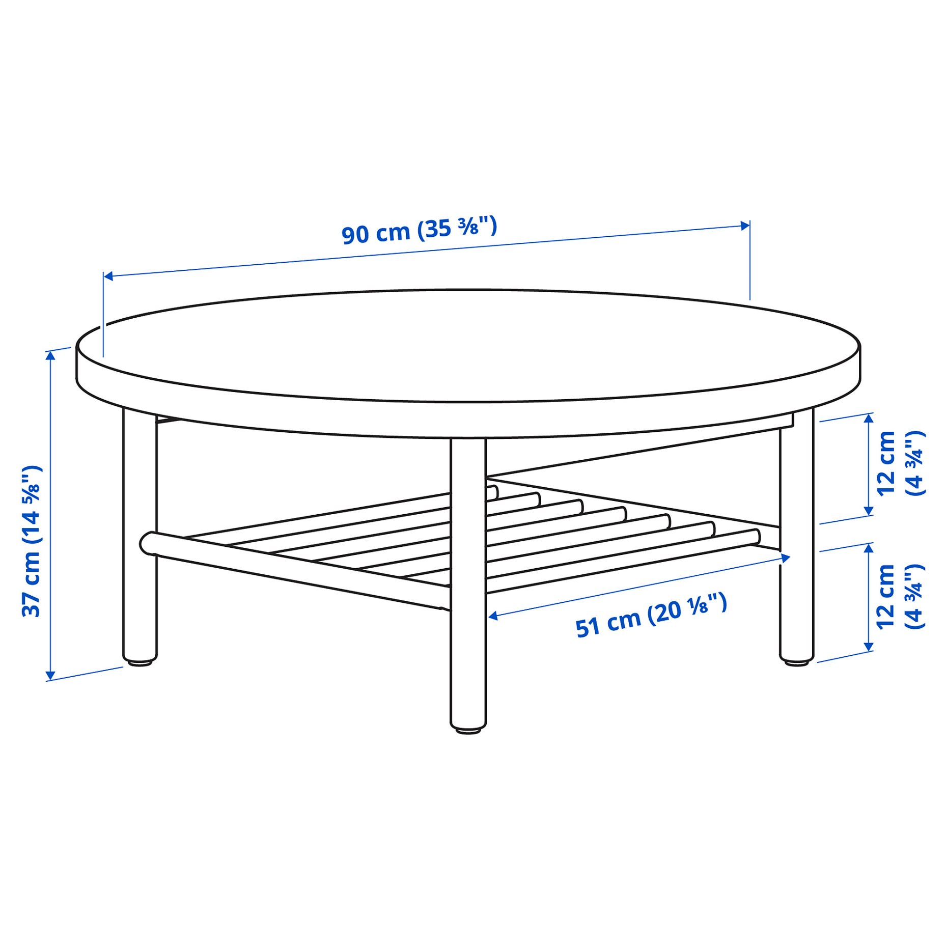 LISTERBY, τραπέζι μέσης, 90 cm, 405.622.44