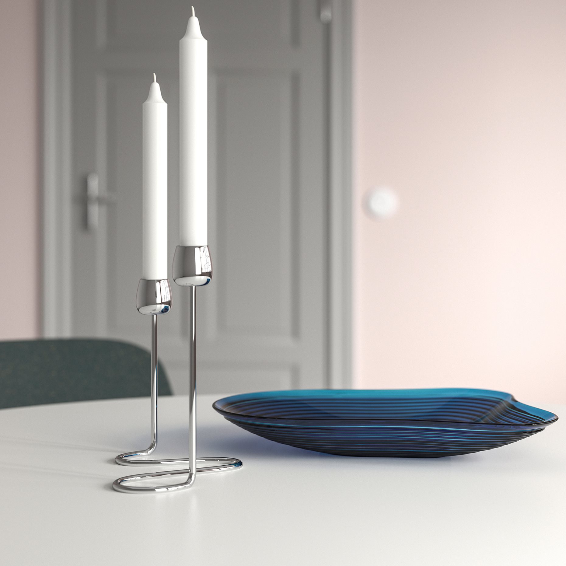 SILVERPARON, candlestick for 2 candles, 20 cm, 405.749.87