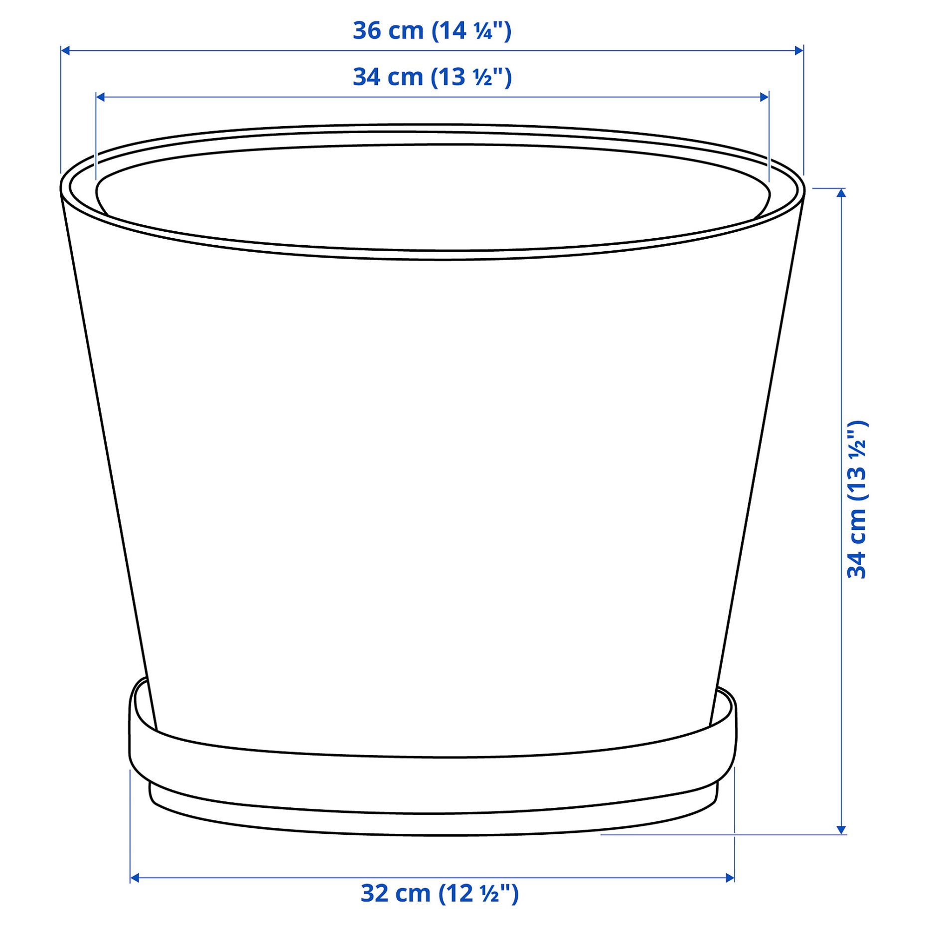 BRUNBÄR, plant pot with saucer outdoor, 32 cm, 405.847.69