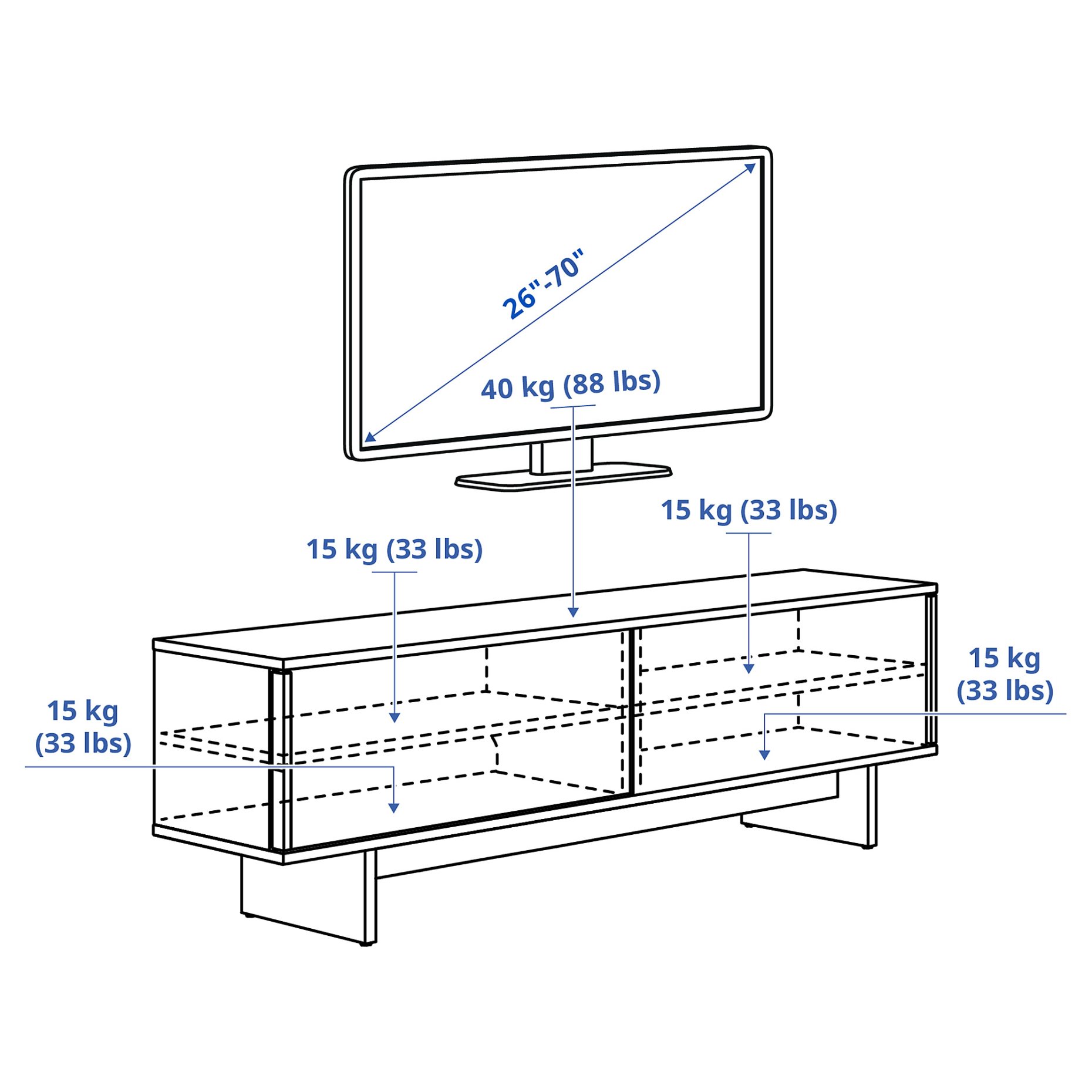 STOCKHOLM 2025, TV bench with sliding doors, 179x42x56 cm, 405.865.08